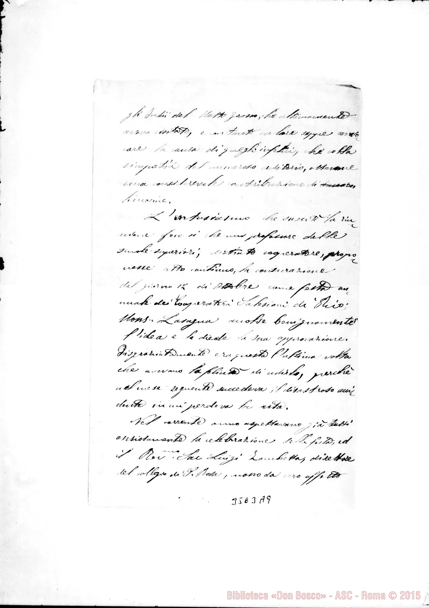 Fotogramma A 9 — Dott. Peixoto Fortuna-Don Rua, il 16-10-1896 Autogr. Rua