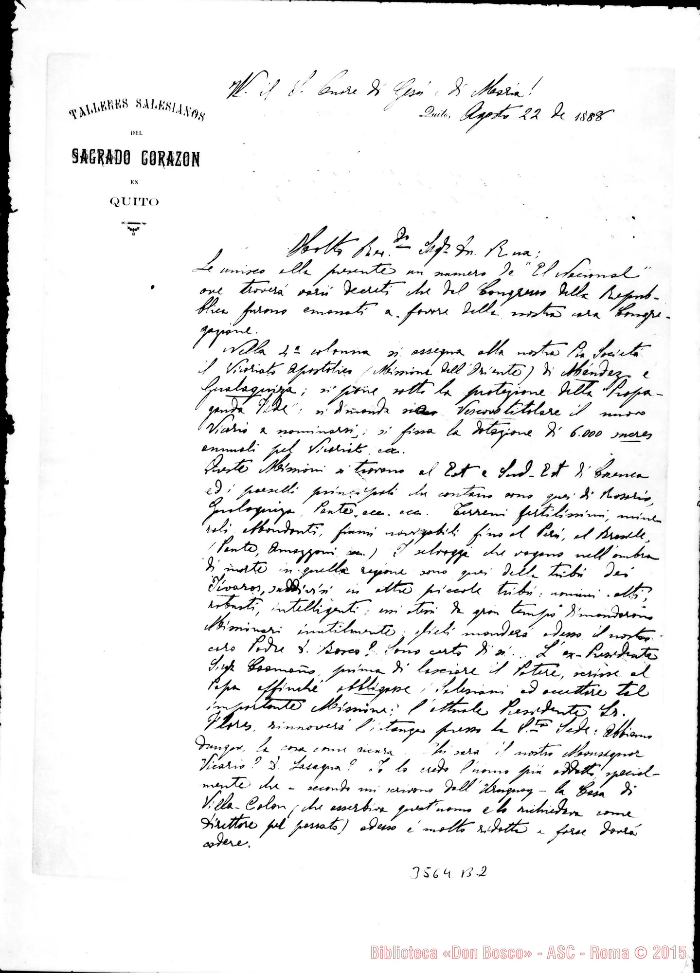 Fotogramma B 2 — Don Luigi Calcagno-Don Rua. Quito, 22-08-1888