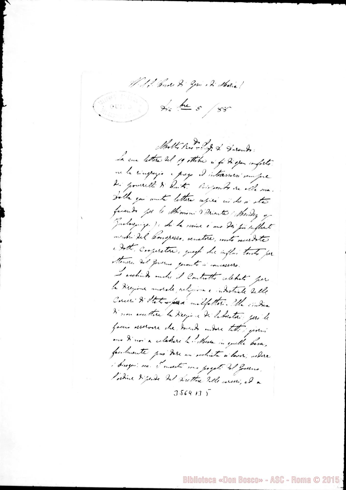 Fotogramma B 5 — Don Luigi Calcagno-Don Durando. Quito, 5-12-1888