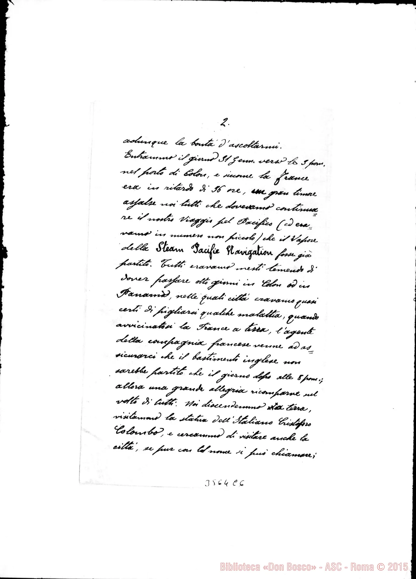 Fotogramma C 6 — Ch. Giuseppe Taricco-Direttore. Quito, 20-02-1890