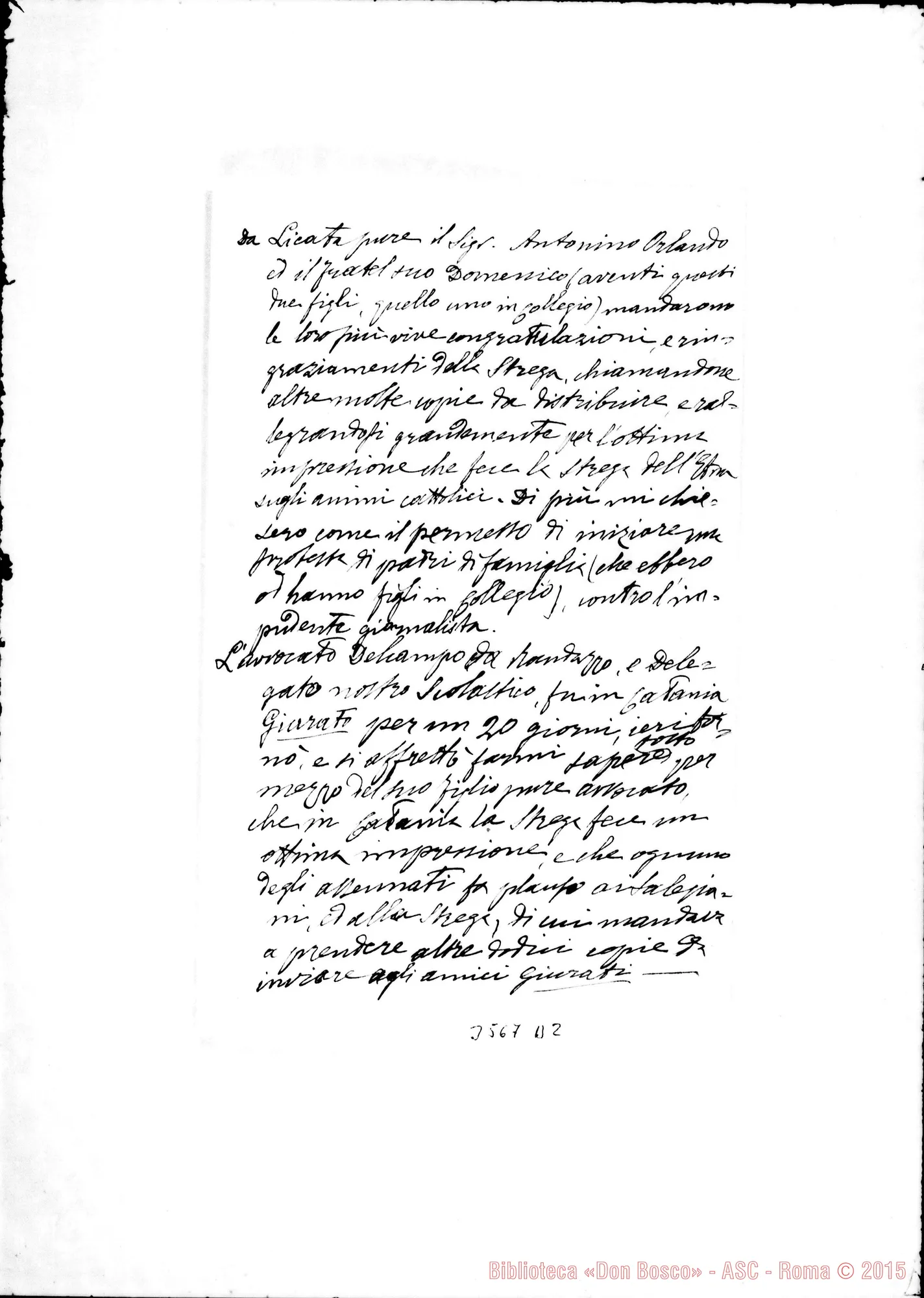 Fotogramma D 2 — Don Angelo Bordone-Don Bonetti. Randazzo, 14-12-1886