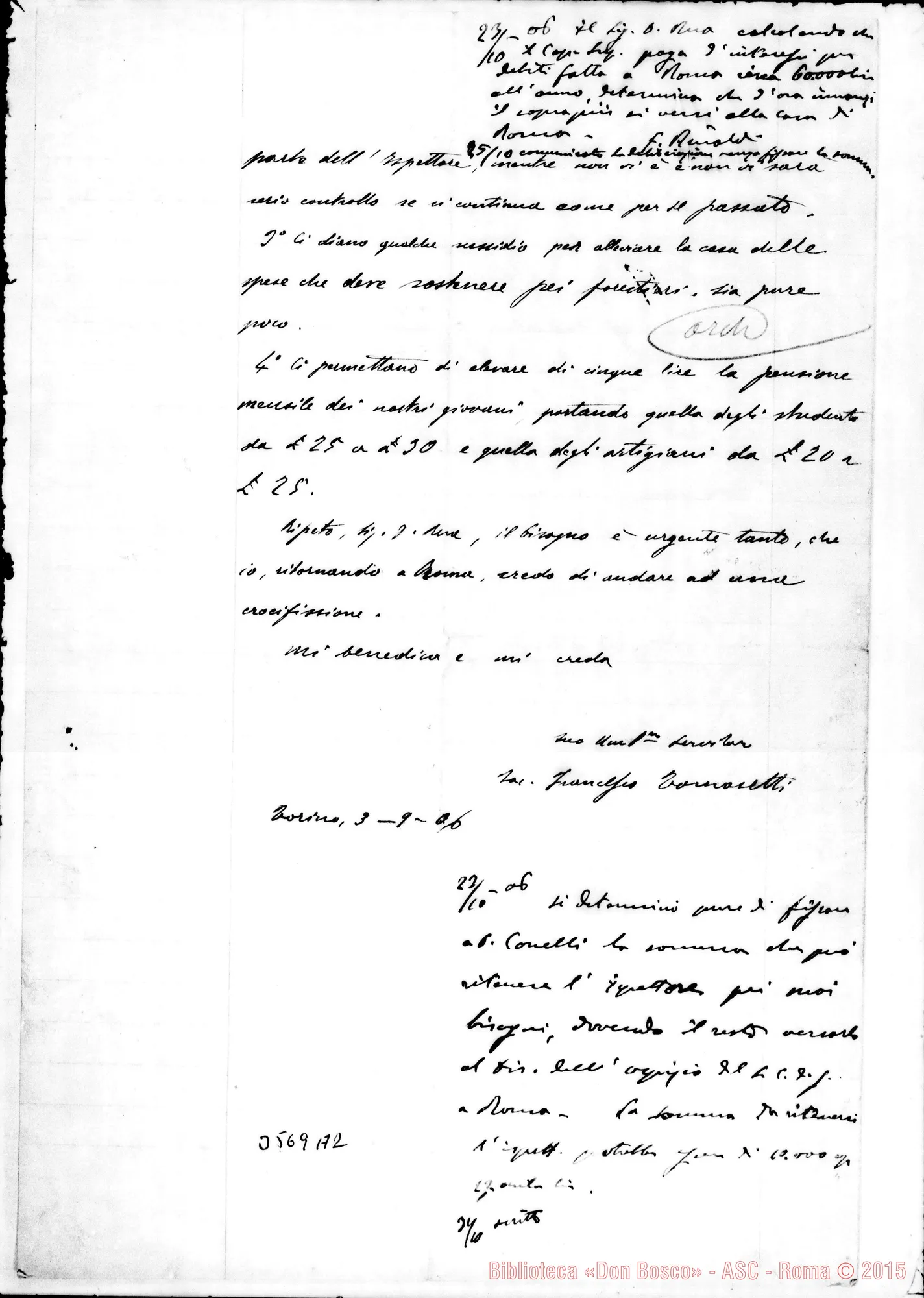 Fotogramma A 2 — Don Frane. Tomasetti: promemoria. Autogr. Rinaldi