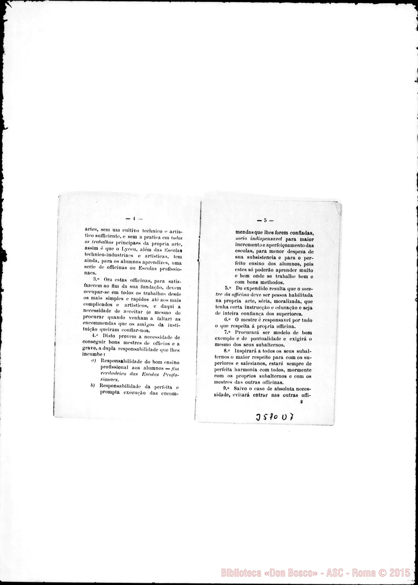 Fotogramma D 7 — «Regulamento dos Mestres de Officina». Stampato 1902