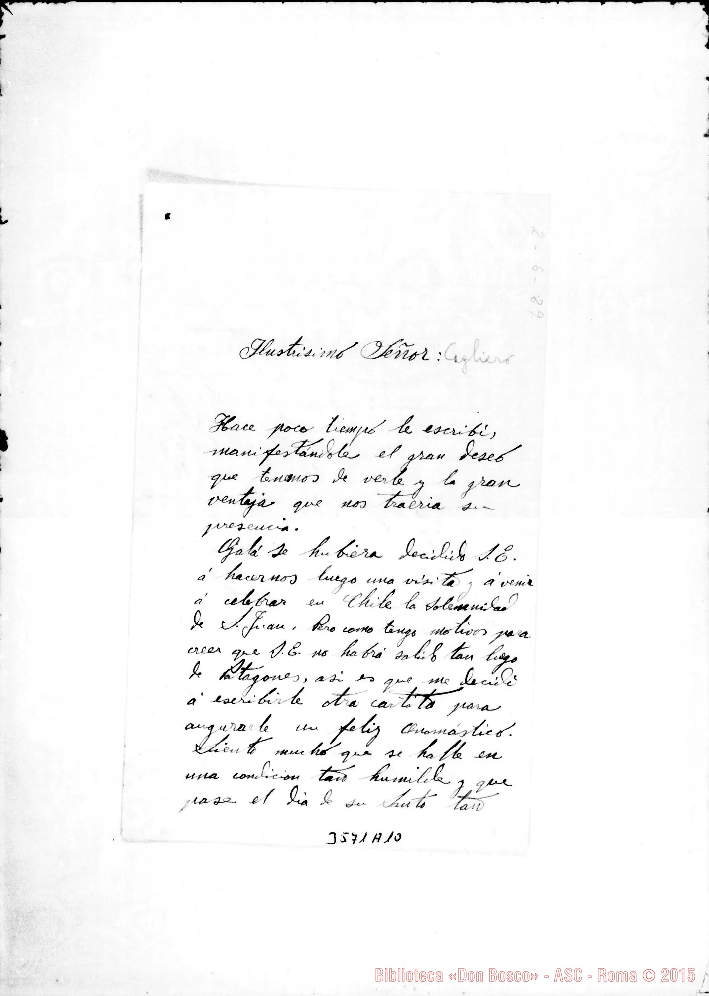 Fotogramma A 10 — Don Vicente Gioia-Mons. Cagliero. Talea, 2-06-1889