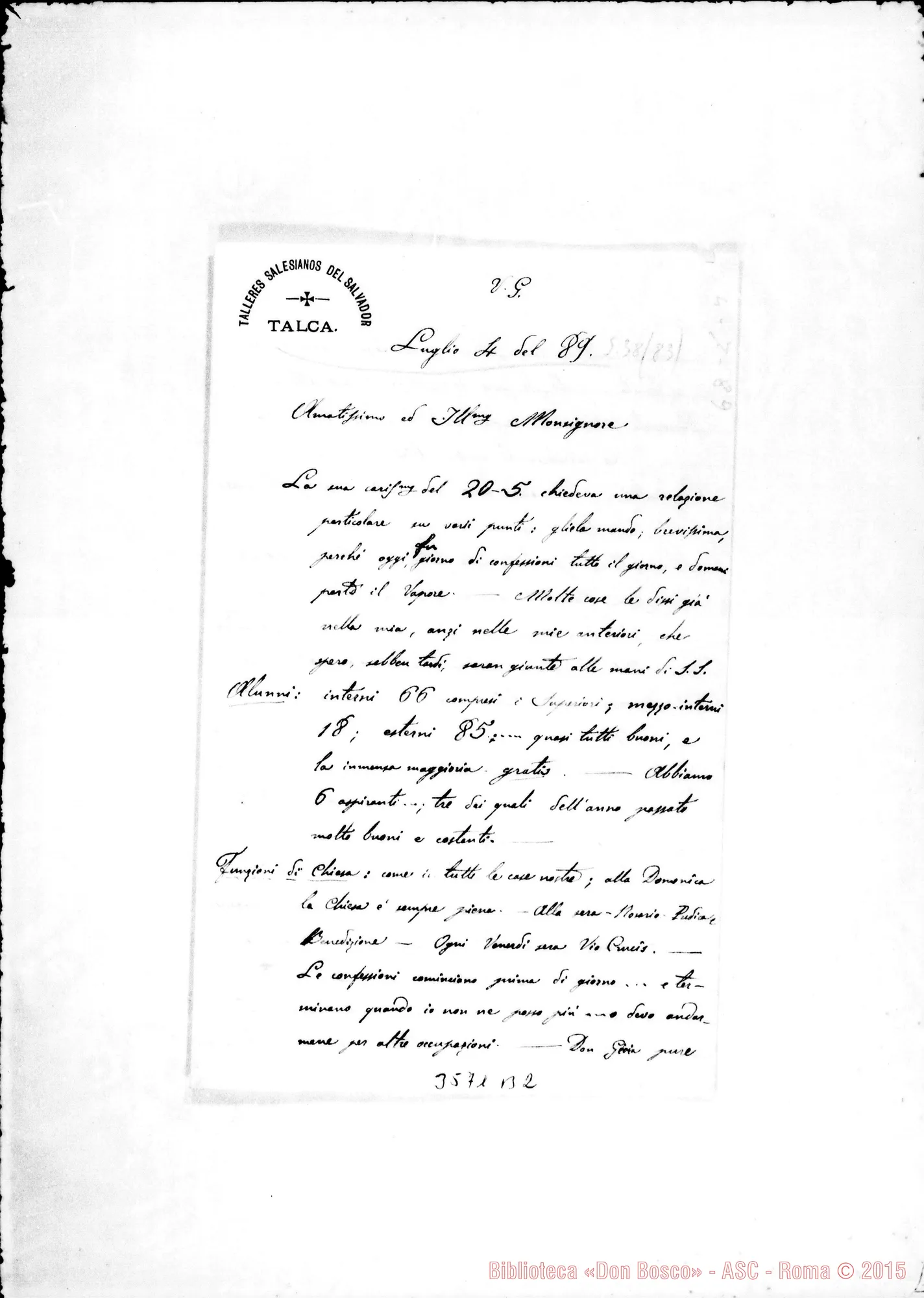 Fotogramma B 2 — Don Domenico Tomatis-Monsignore. Talea, 4-07-1889