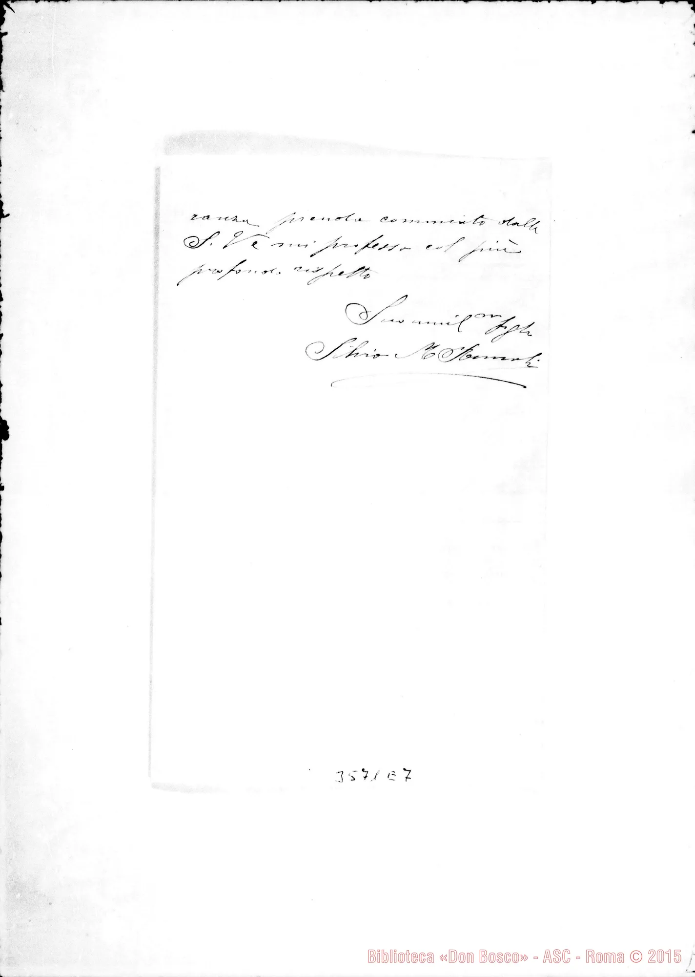 Fotogramma E 7 — Don Silvio Romoli-Don Rua. Talea, 5-04-1901 Autogr. Rua