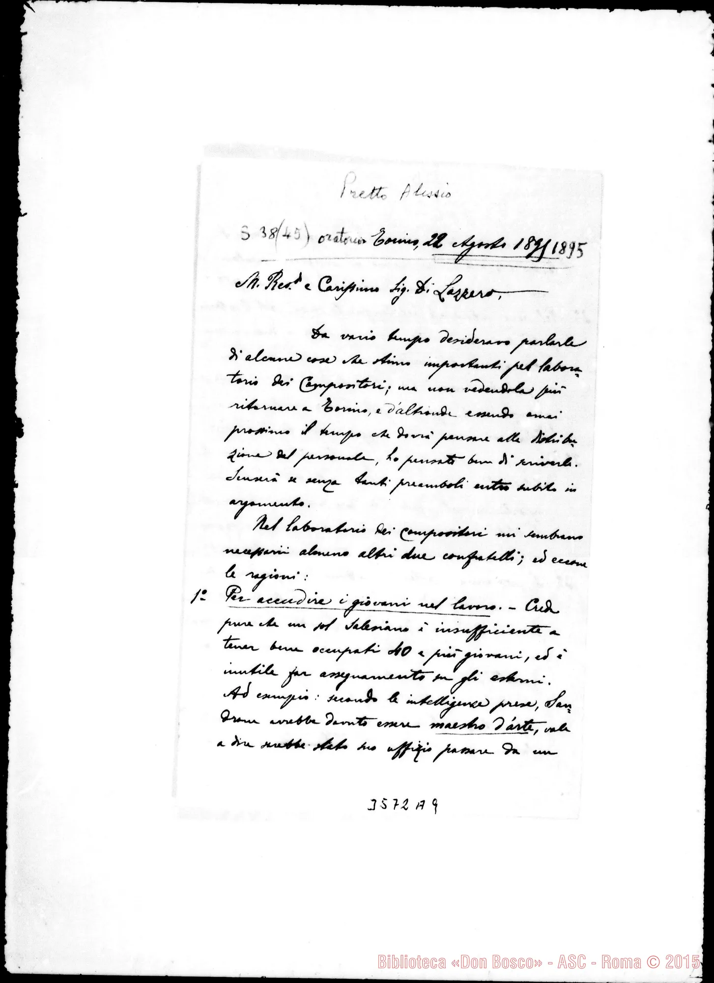 Fotogramma A 9 — Coad. Pretto Alessio-Don Lazzero. Torino, 22-08-1895