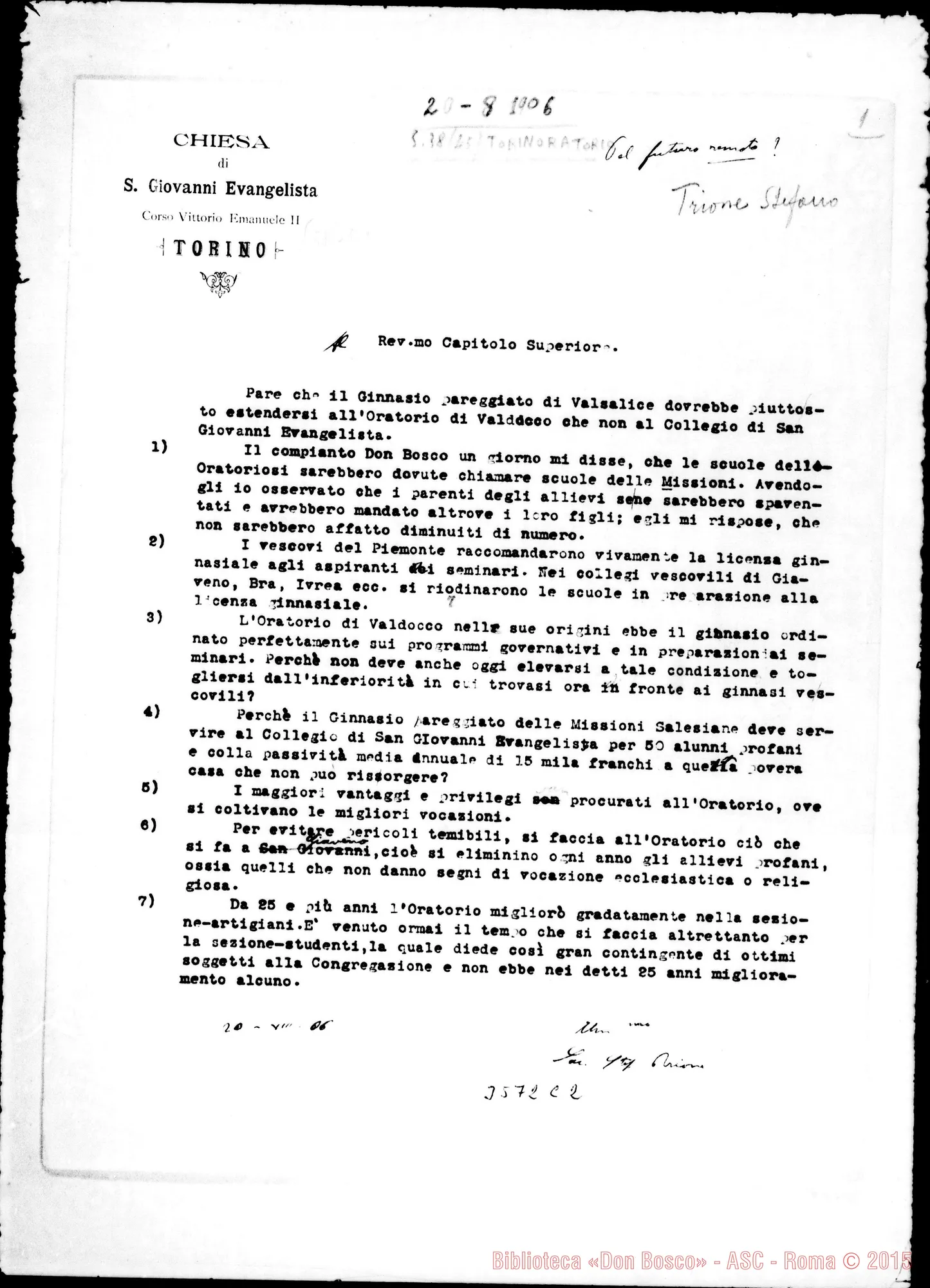 Fotogramma C 2 — Don Stefano Trione-Capitolo Superiore. Torino, 20-08-1906