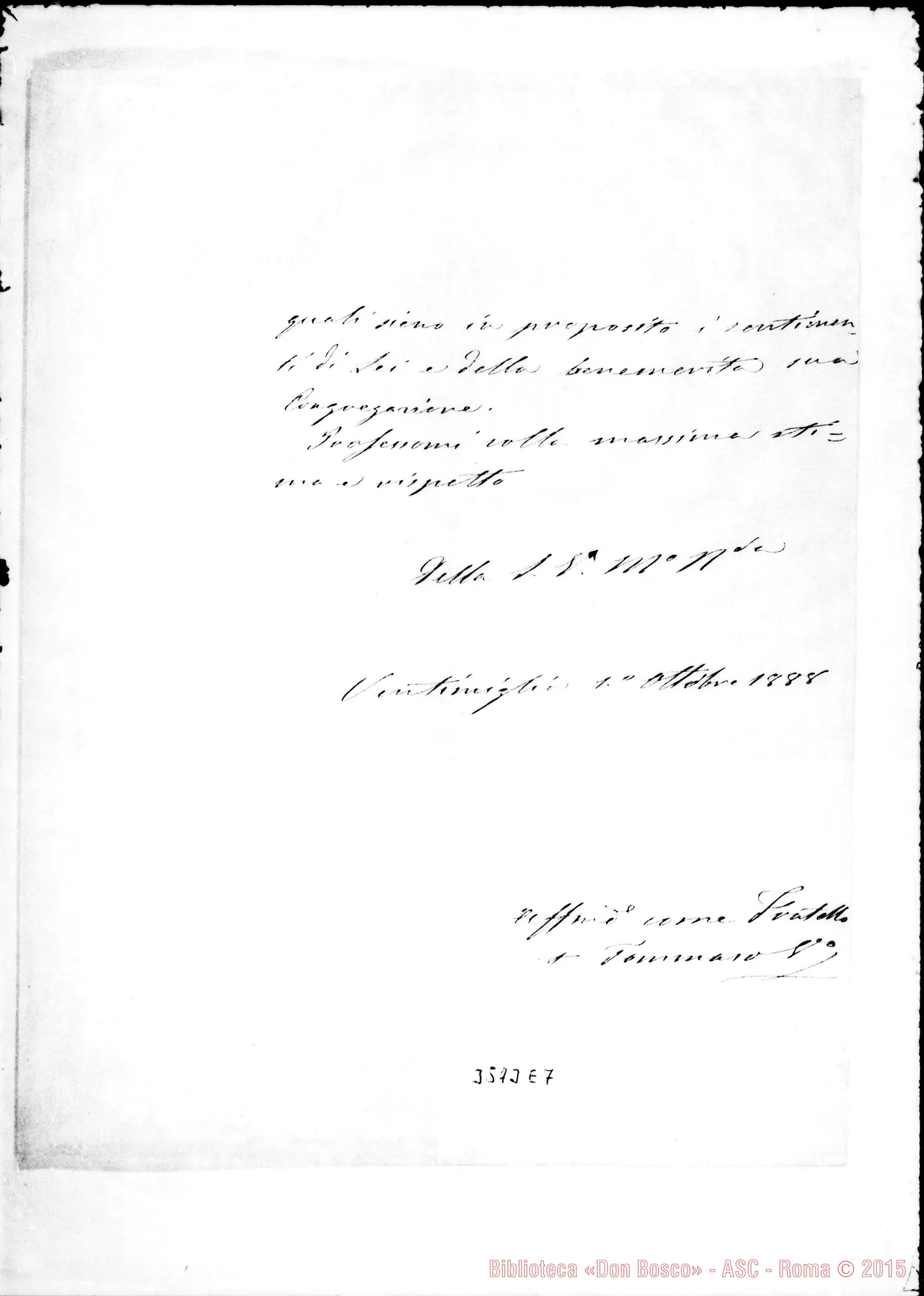Fotogramma E 7 — Tommaso Reggio, vesc. di Bordighera-Don Rua. Ventimiglia, 1-10-1888
