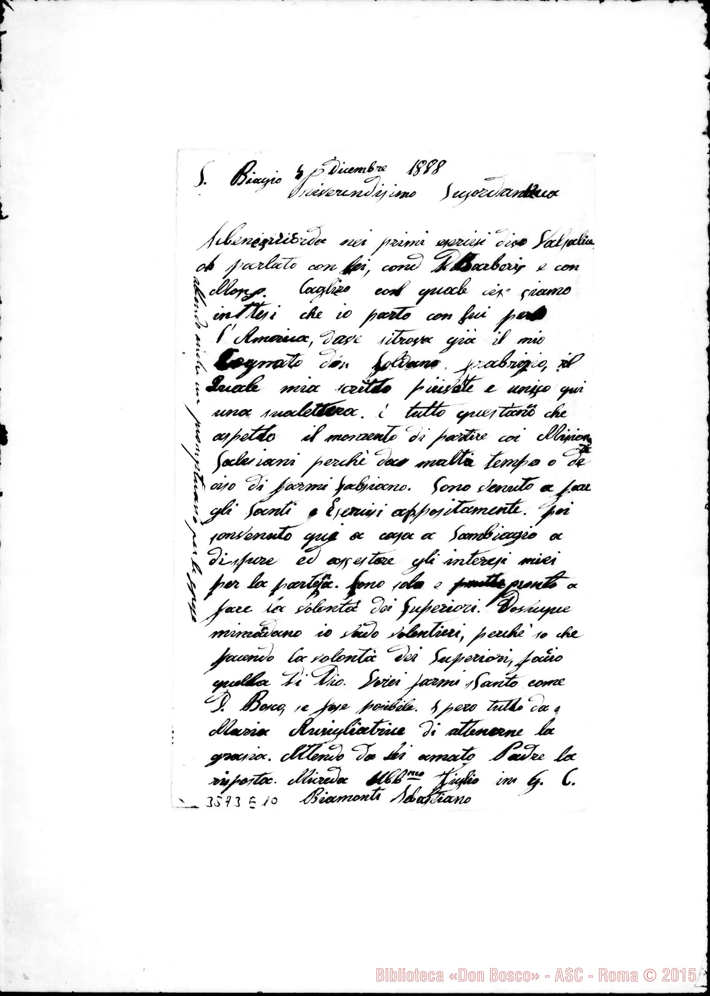 Fotogramma E 9 — Don Luigi Porta E Sebastiano Piamonti-Don Rua, il 4 E 5 dicembre 1888