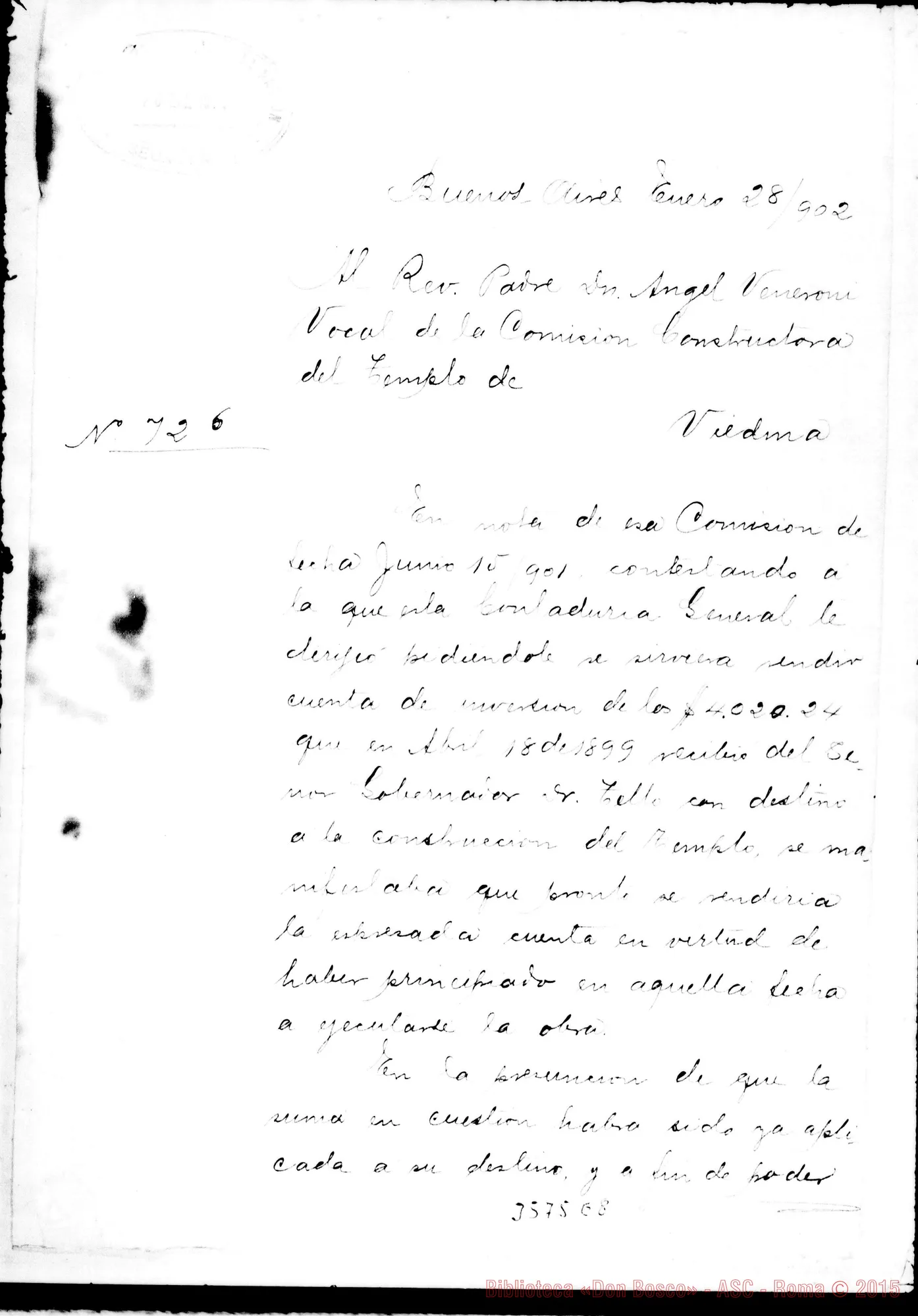 Fotogramma E 8 — Francisco Vivas-Don Angel Veneroni. Buenos Aires, 28-01-1902