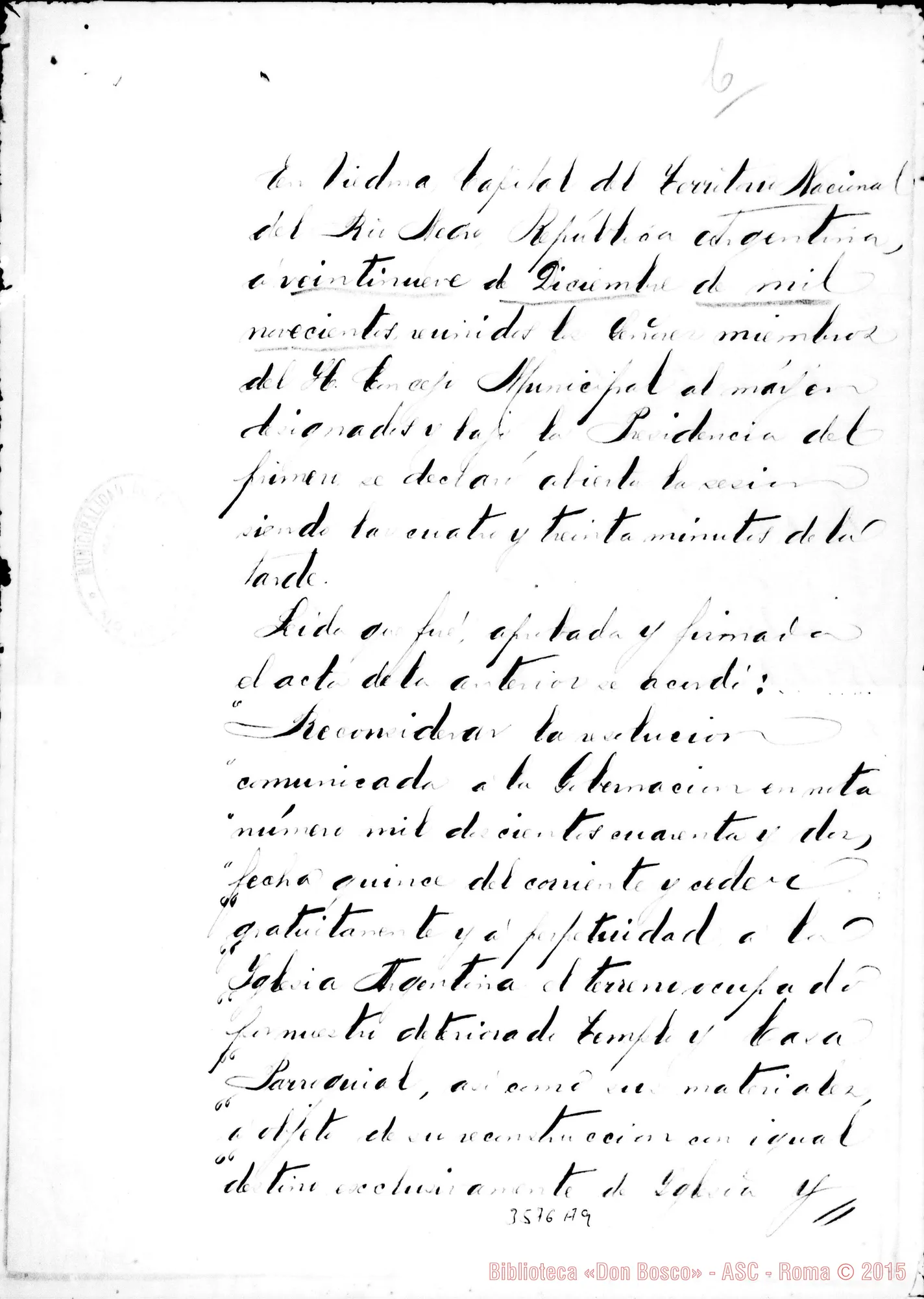 Fotogramma A 9 — Verbale della Commissione popolare. Viedma, 1-02-1901