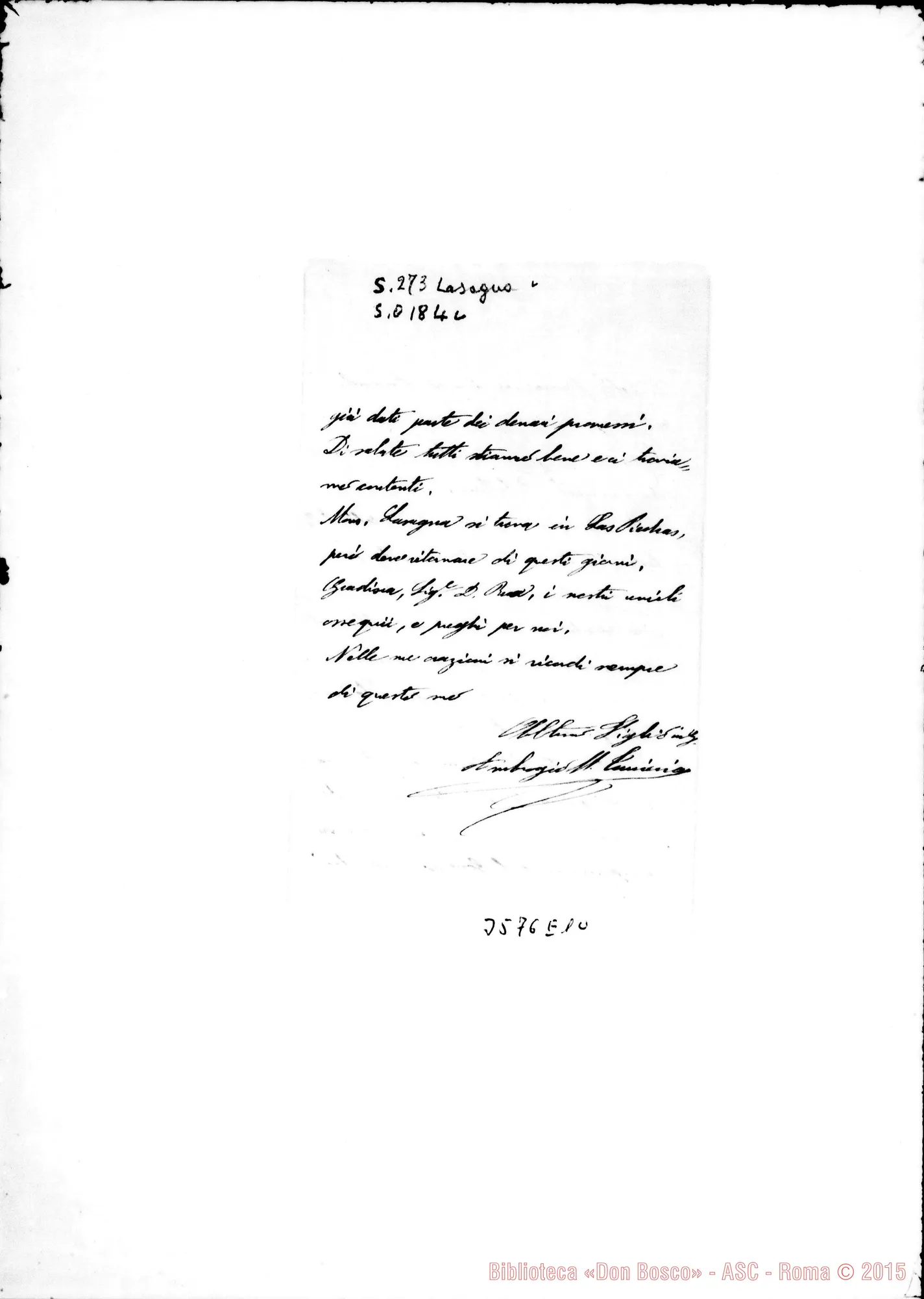 Fotogramma E 10 — Don Ambrogio Turriccia-Don Rua. Villa Colón, 10-06-1895 Autogr. Rua