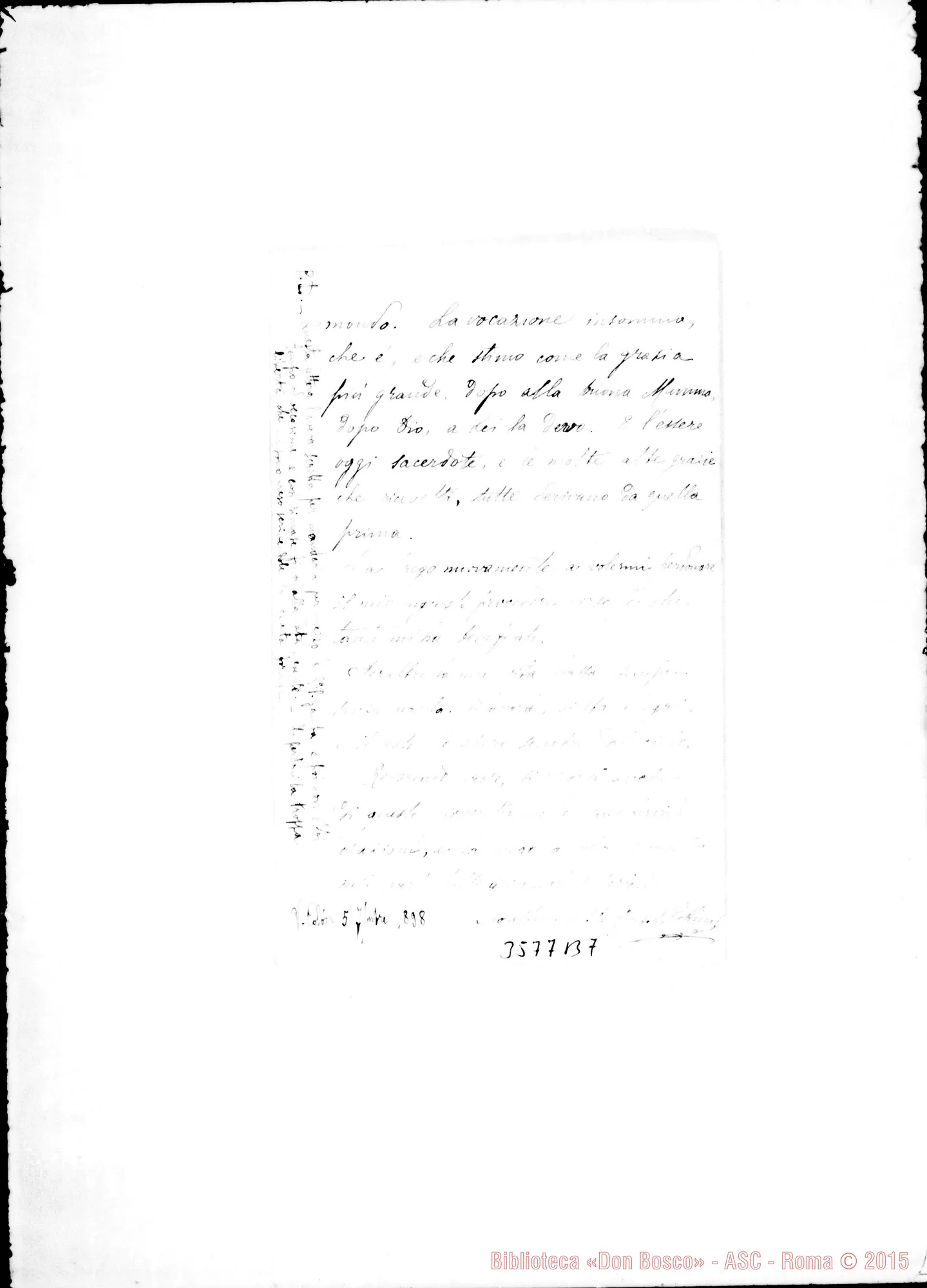 Fotogramma B 7 — Ch. Bettini Giuseppe-Amat.mo Padre. Villa Colón, 7-09-1898