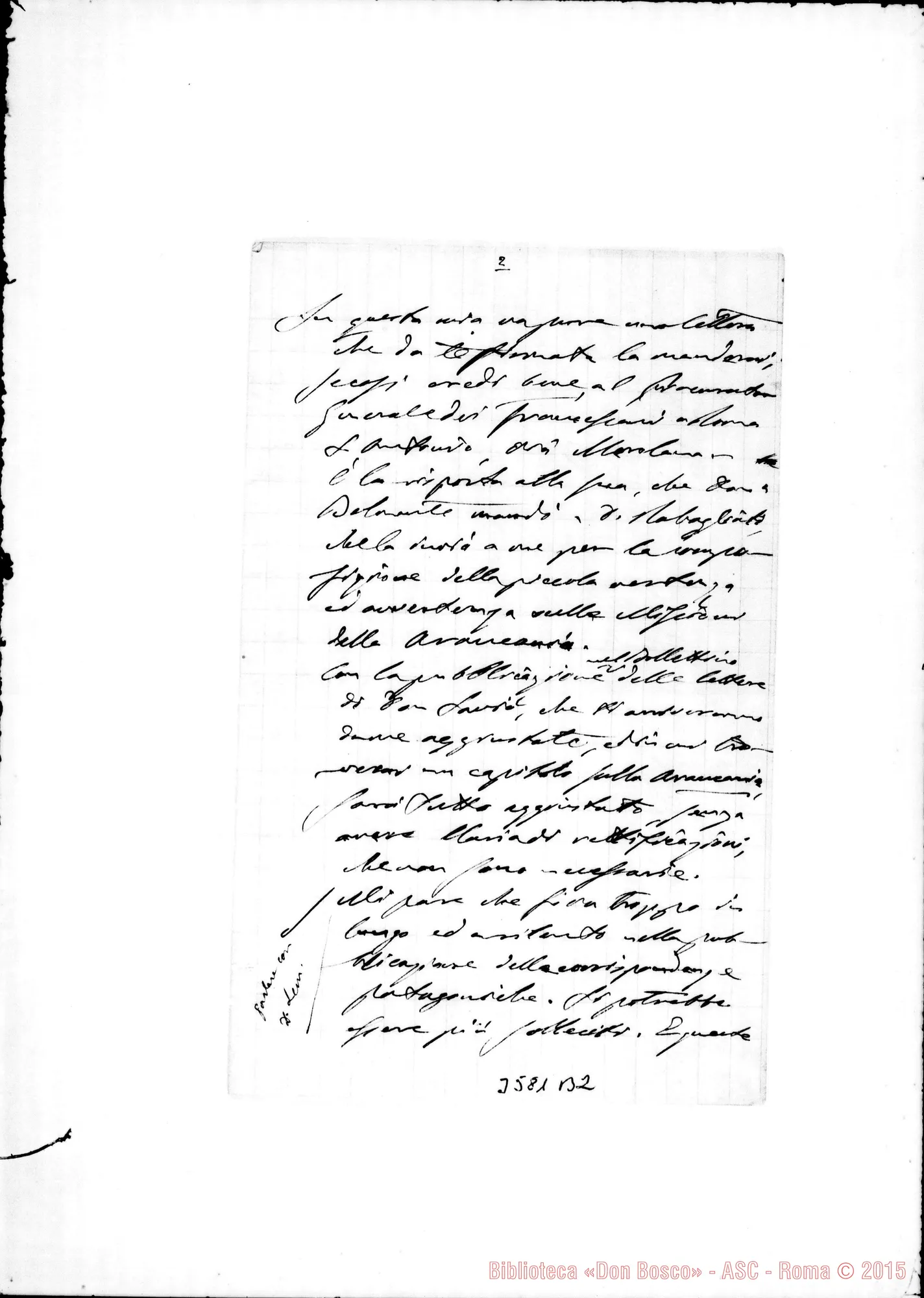 Fotogramma B 2 — Mons. Cagliero-Don Rua. Viedma, 25-03-1890 Autogr. Rua