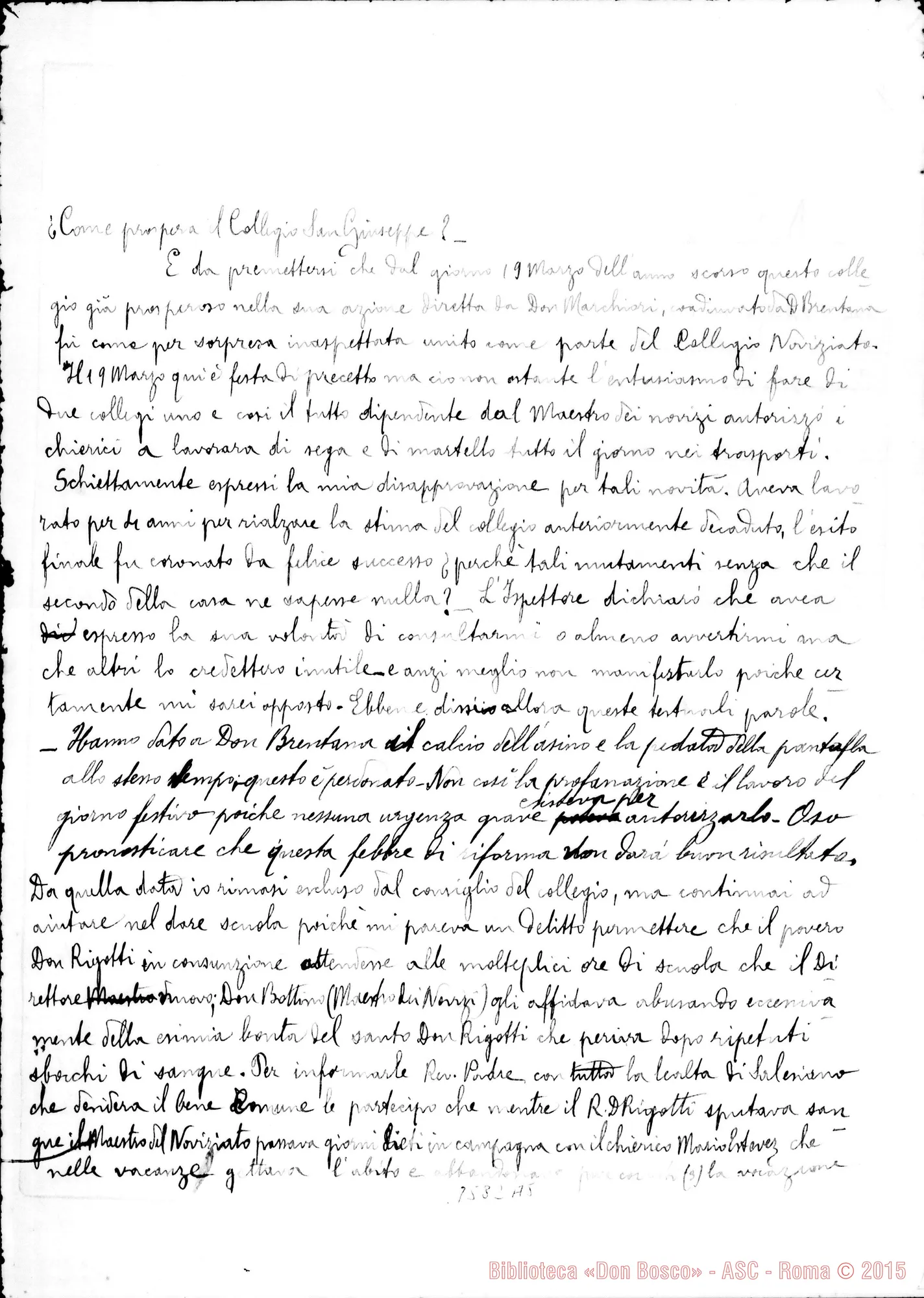 Fotogramma A 5 — Don Giuseppe Maria Brentana: Notizie. Incompleta, 1907