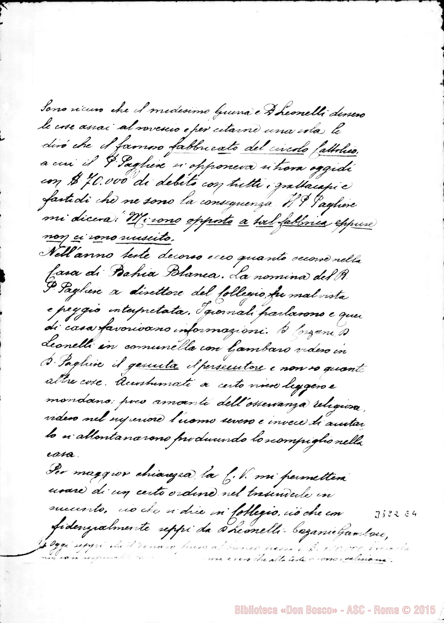 Fotogramma E 4 — Don Bottino Bernardo-Don Albera. Roca, 21-03-1909