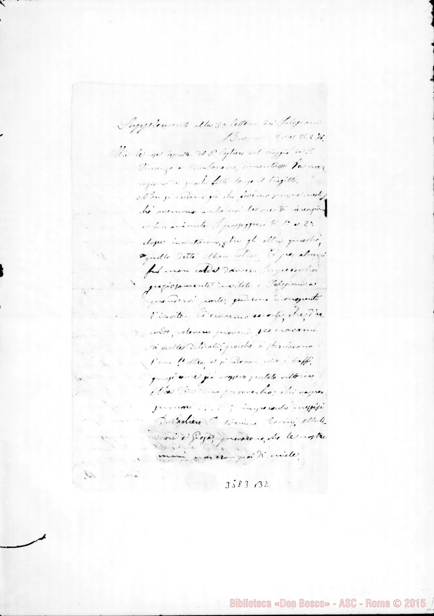 Fotogramma B 2 — Don Baccino-Salesiani. Buenos Aires, 28-02-1876