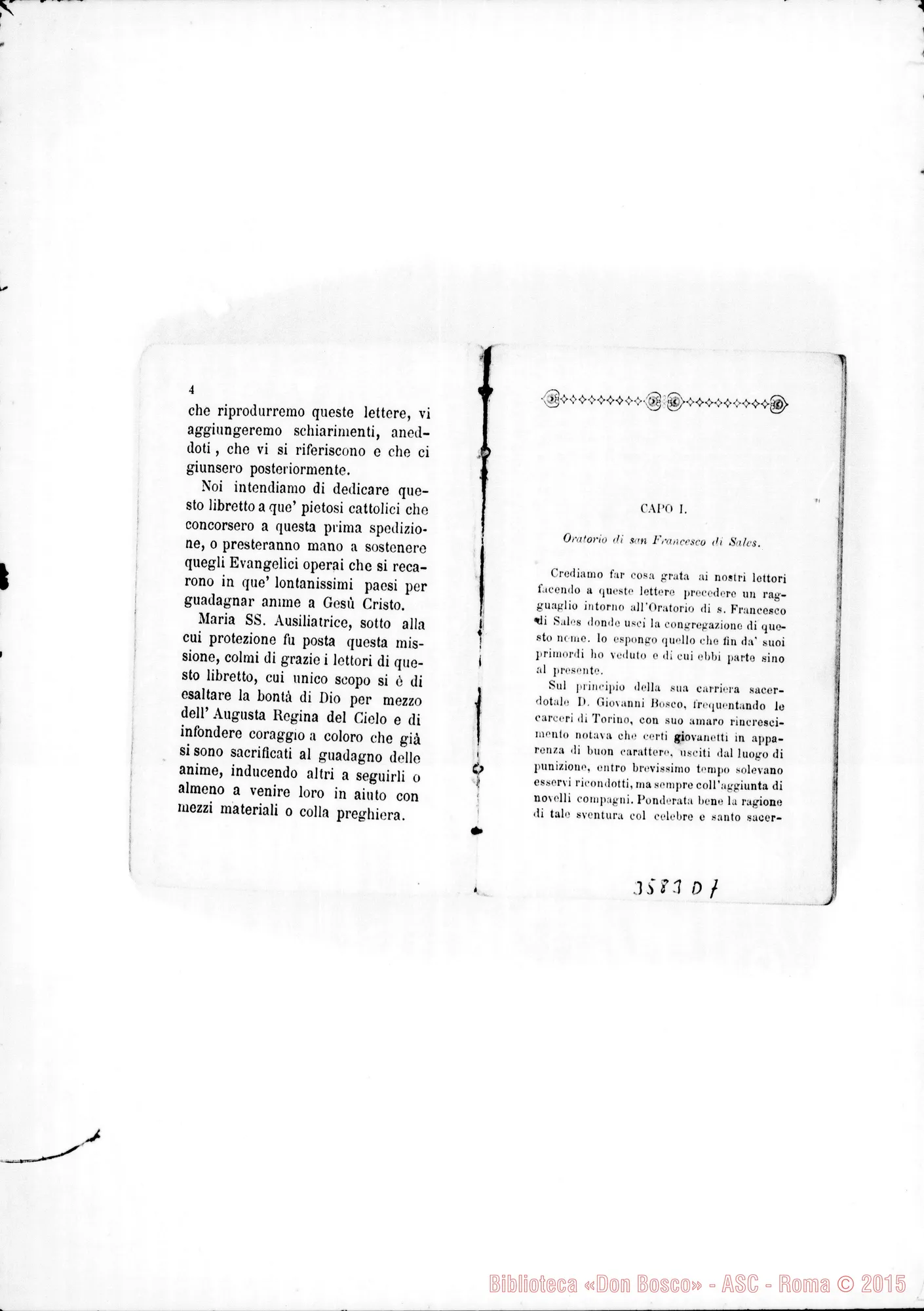 Fotogramma D 7 — Don Chiala Cesare: raccolta di lettere di missionari. Stampato 1876
