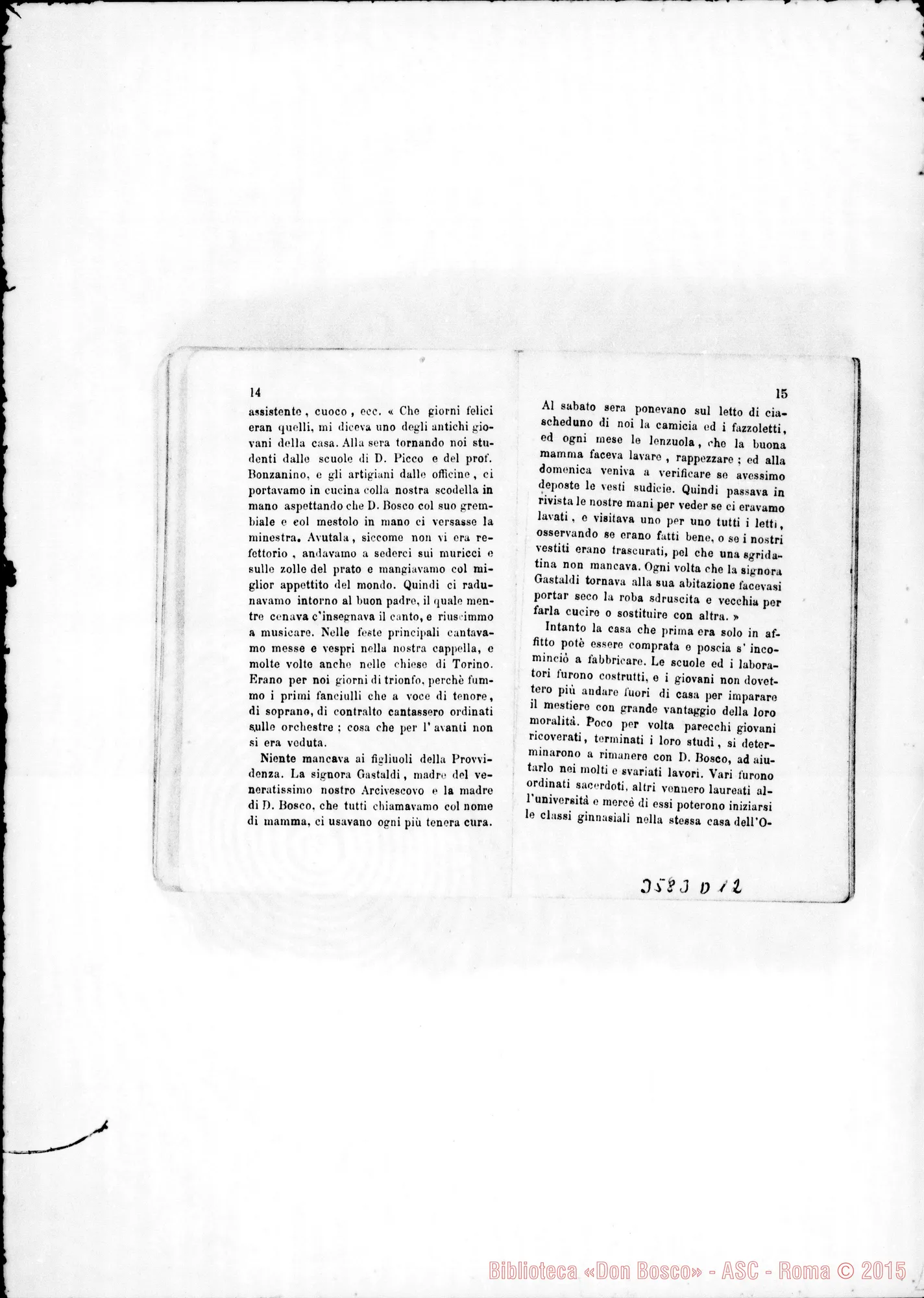 Fotogramma D 12 — Don Chiala Cesare: raccolta di lettere di missionari. Stampato 1876
