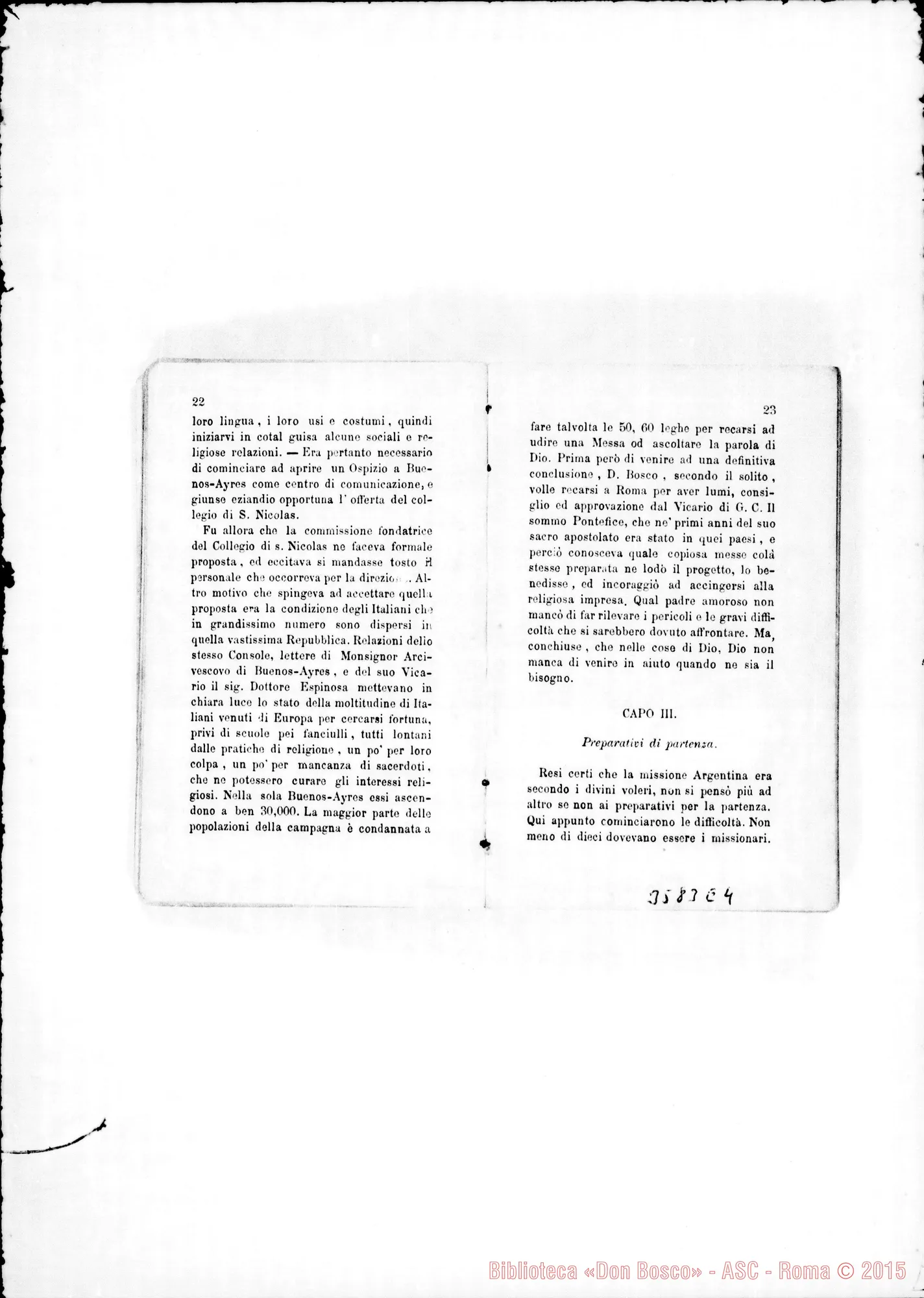 Fotogramma E 4 — Don Chiala Cesare: raccolta di lettere di missionari. Stampato 1876