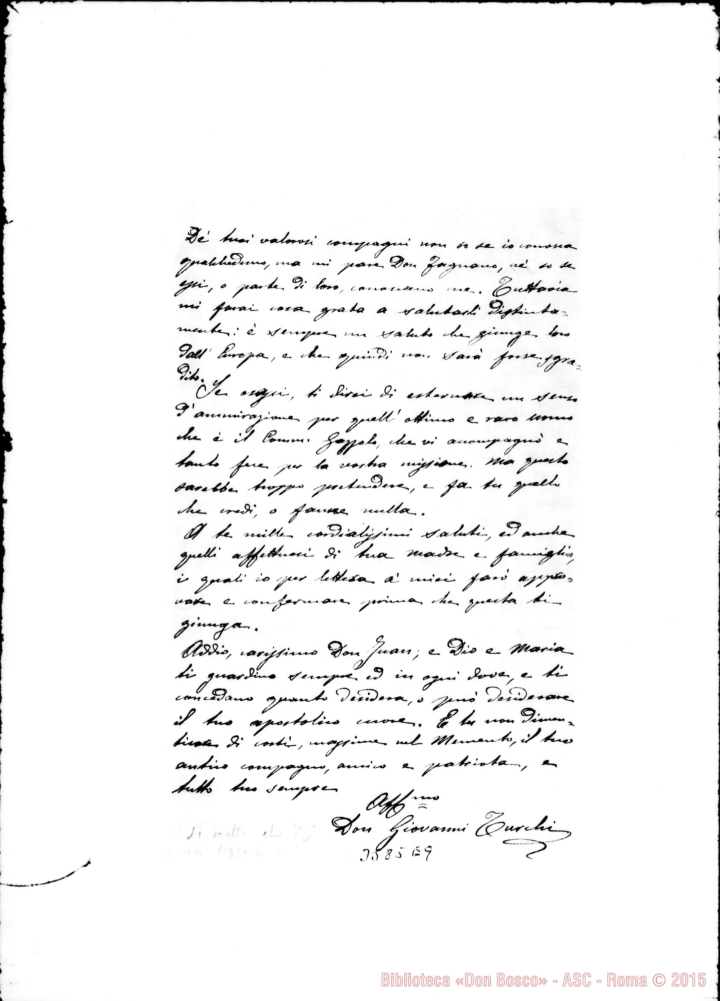 Fotogramma E 9 — Don Giovanni Turchi-Don Cagliero Giovanni. Bologna, 16-02-1876