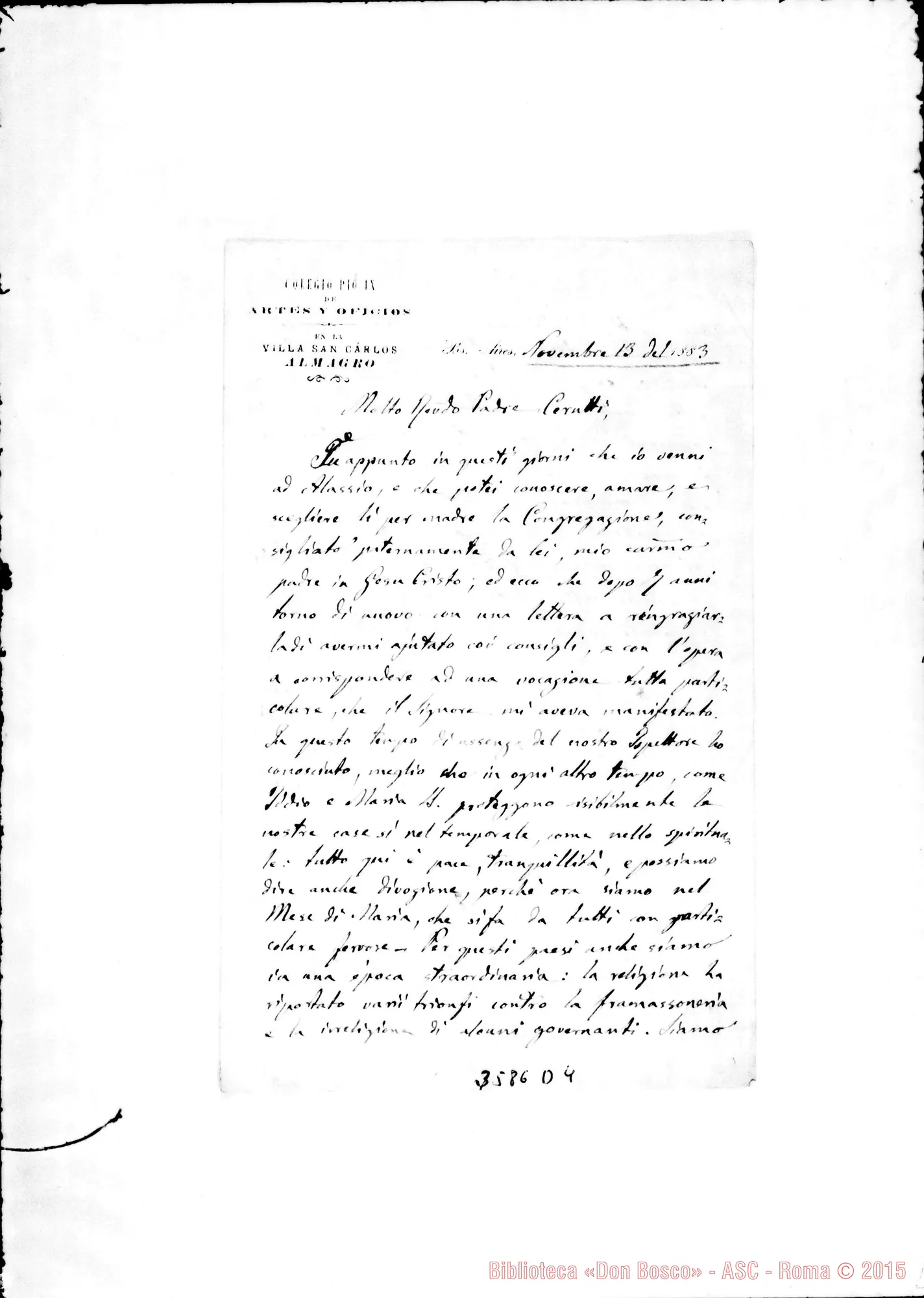 Fotogramma D 4 — Don Giuseppe Vespignani-Don Cerutti. Buenos Aires, 13-11-1883