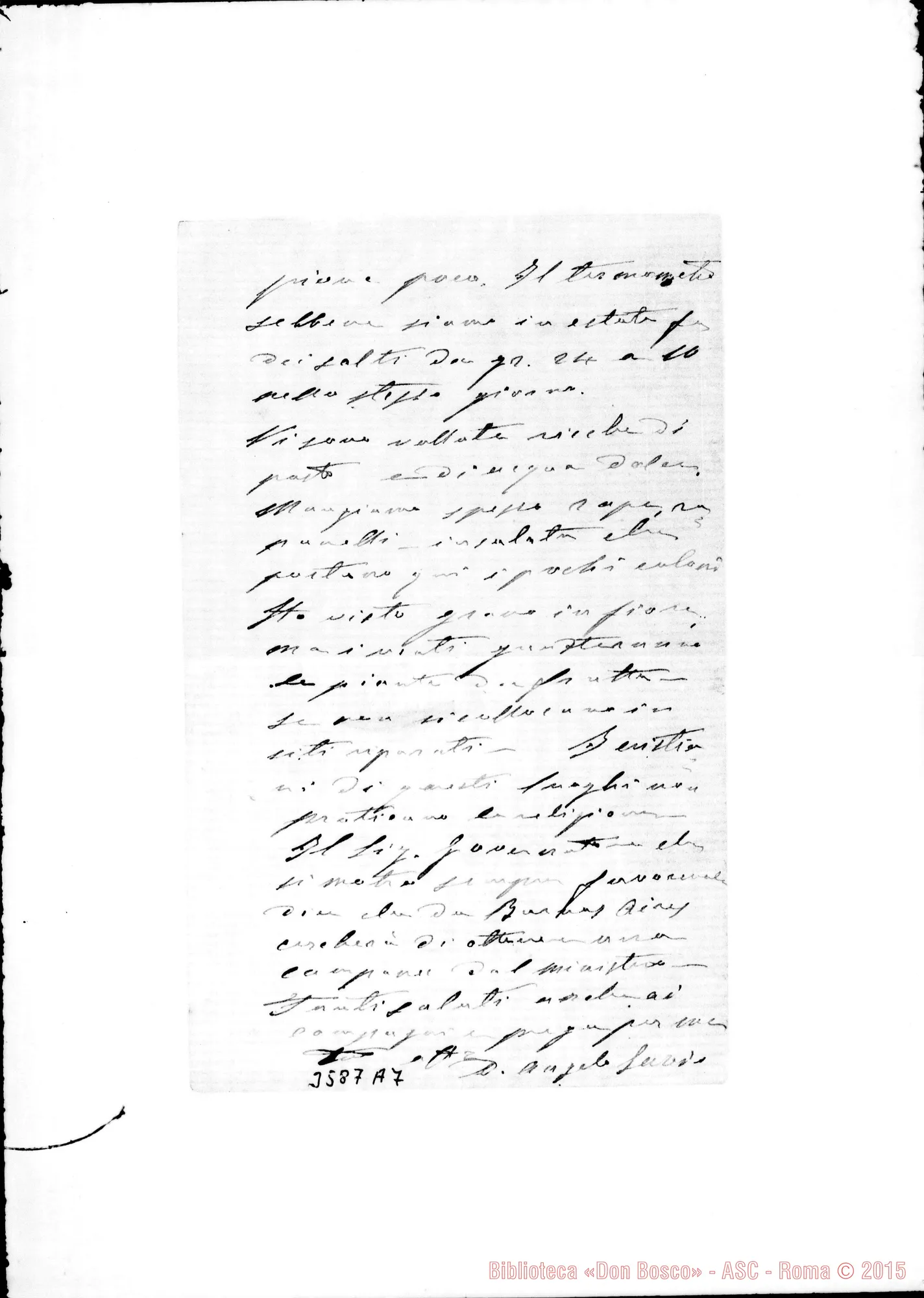 Fotogramma A 7 — Don Angelo Savio-Mons. Peretto. Santa Cruz de Patagonia, 6-01-1886