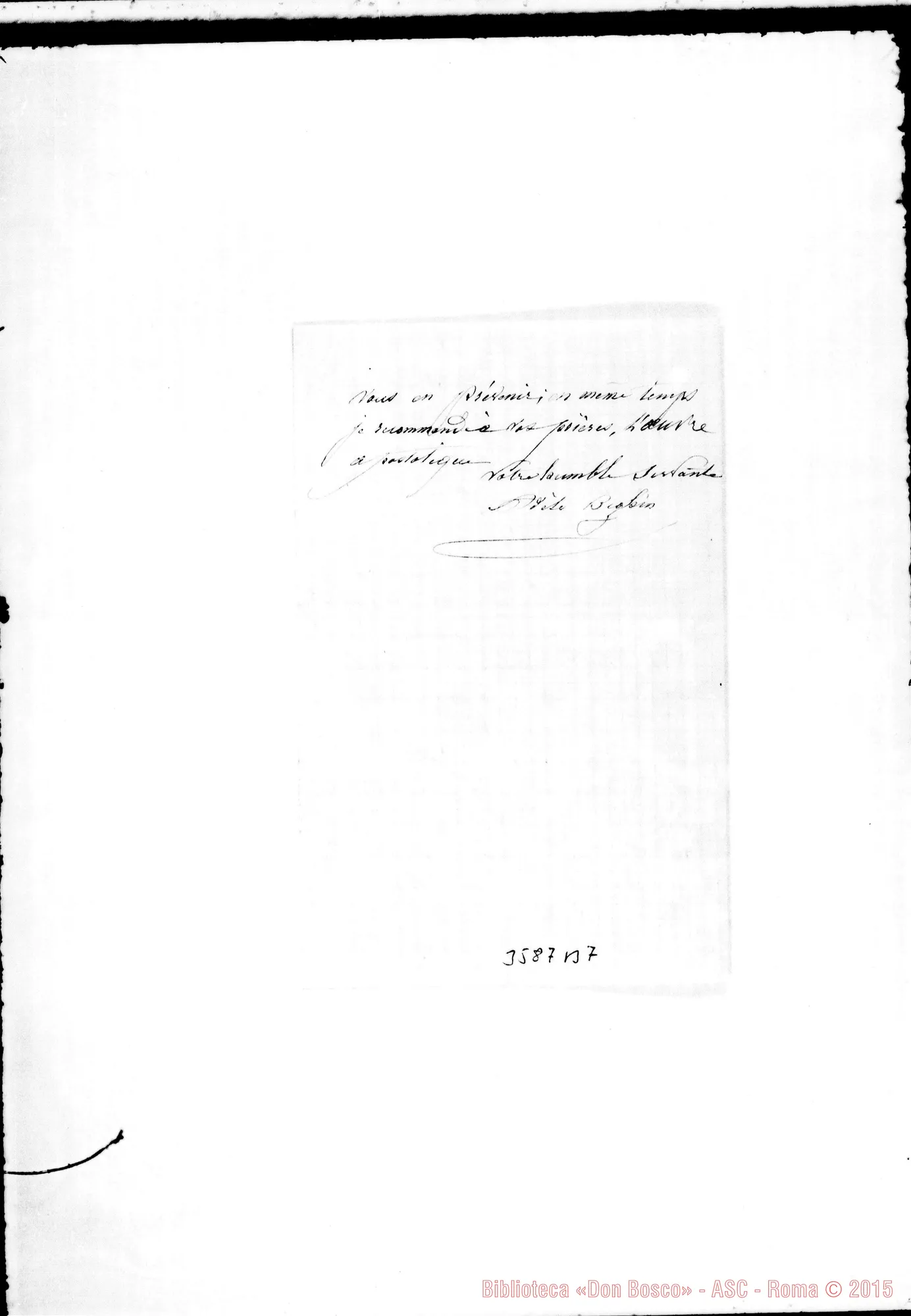 Fotogramma B 7 — Don Bologna-Don Riccardi. Lille, 4-08-1886. All. lett. di Beghis Adèle