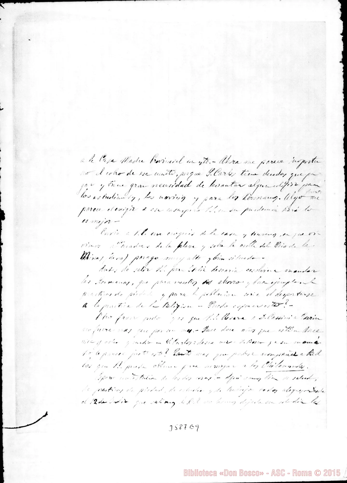 Fotogramma E 9 — Don Giuseppe Fagnano-Mons. Cagliero. Puntarenas, 17-01-1887