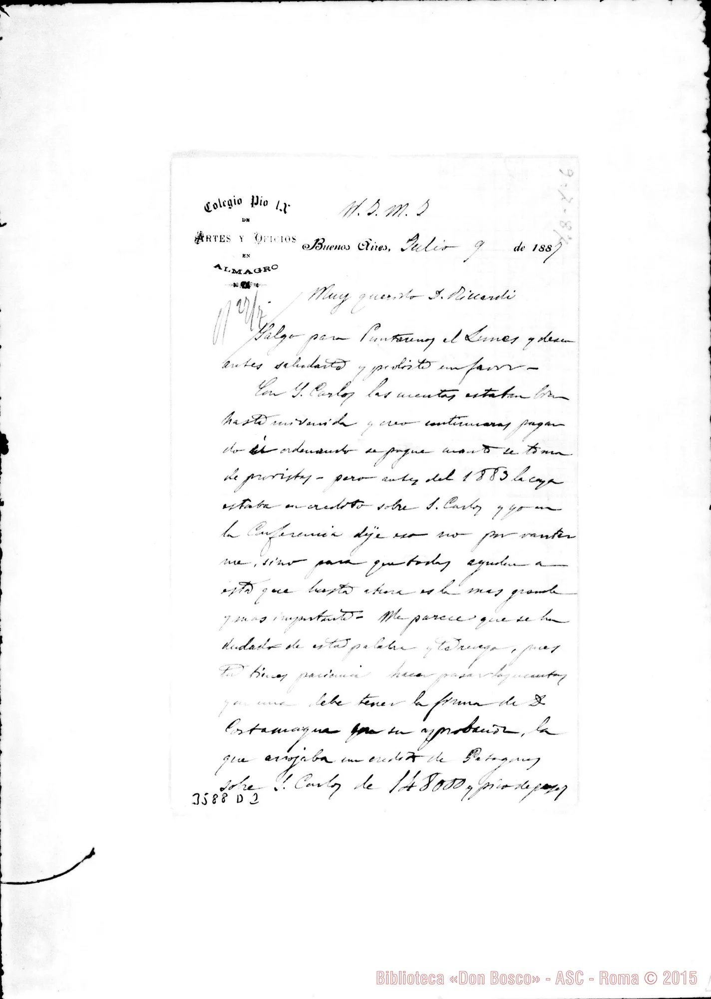 Fotogramma D 2 — Don Fagnano-Don Riccardi. Buenos Aires, 9-07-1887