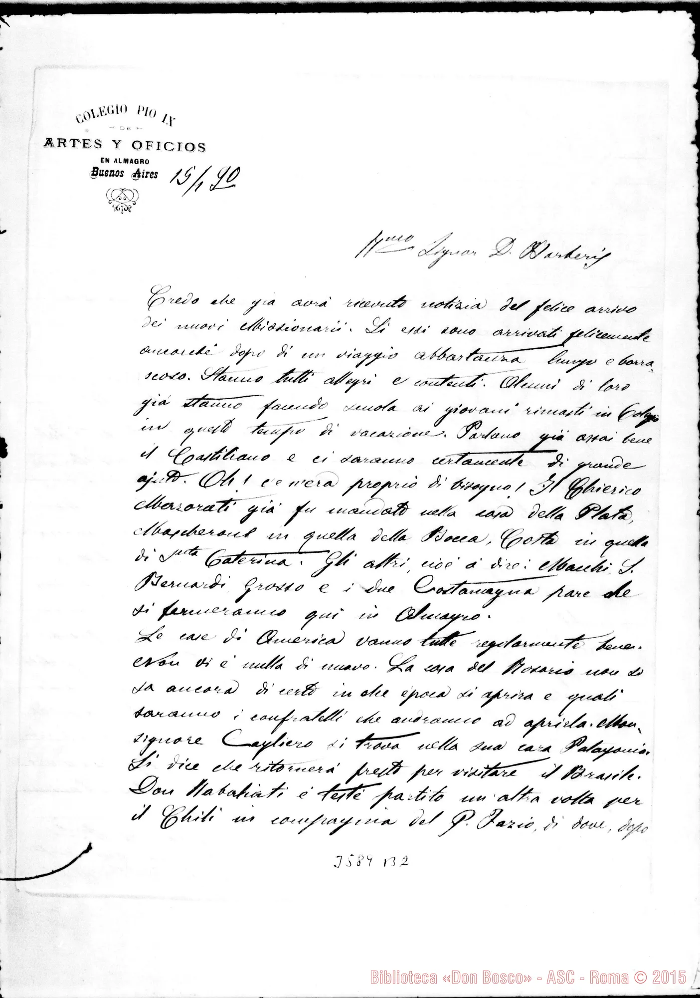Fotogramma B 2 — Don Pietro Milano-Don Barberis. Buenos A., 15-01-1890