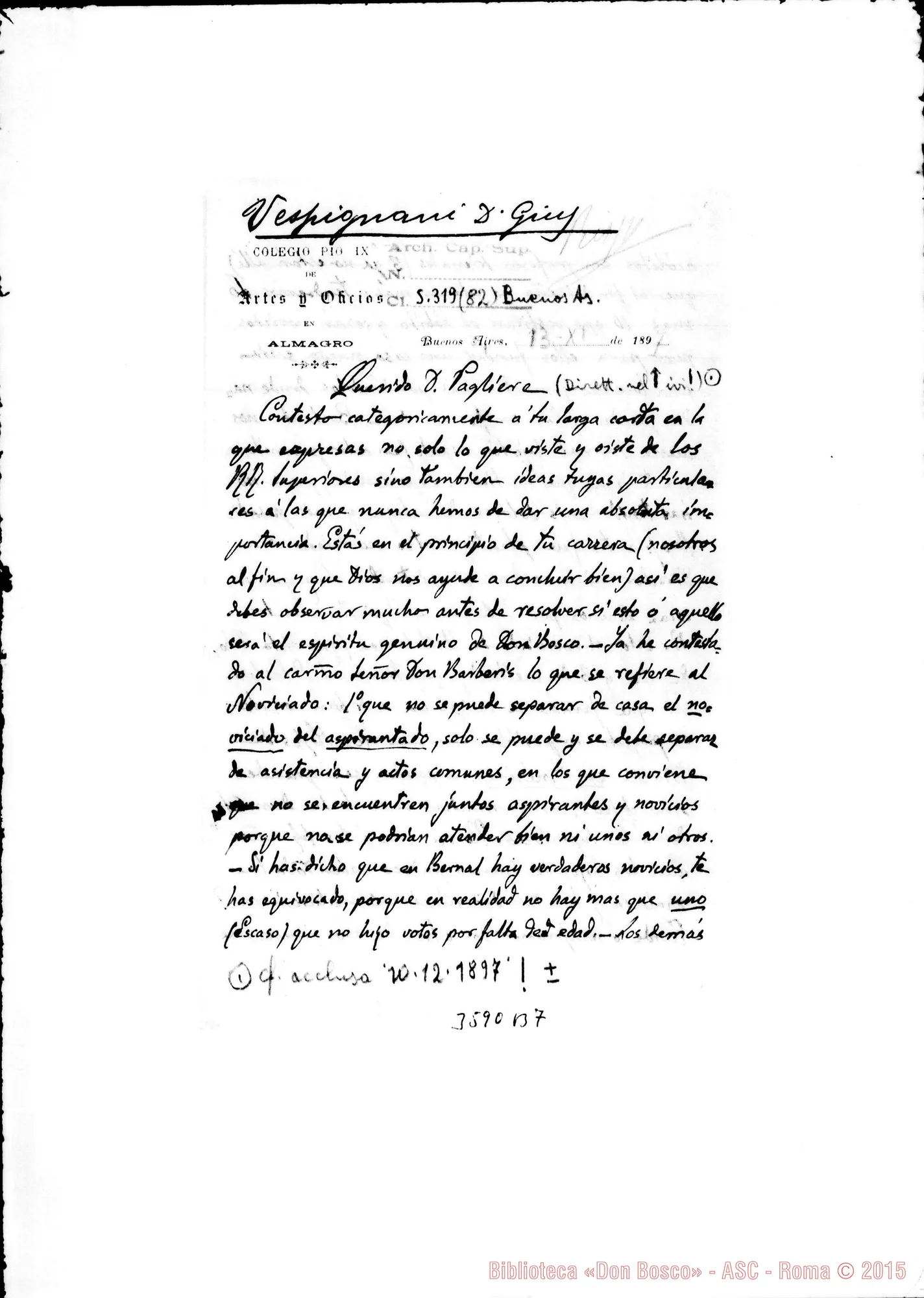Fotogramma B 7 — Don Vespignani Giuseppe-Don Pagliere. Buenos A., 13-11-1897