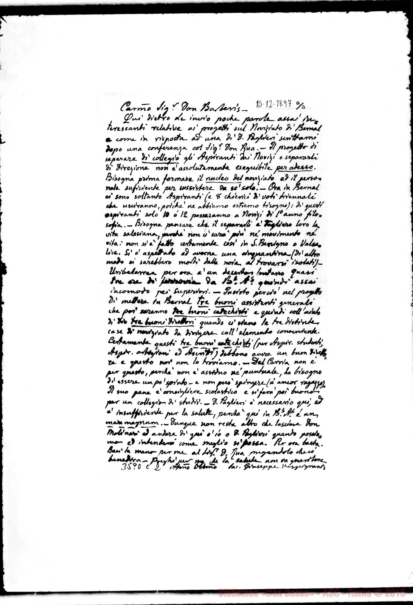 Fotogramma C 2 — Don Vespignani Giuseppe-Don Barberis, il 10-12-1897