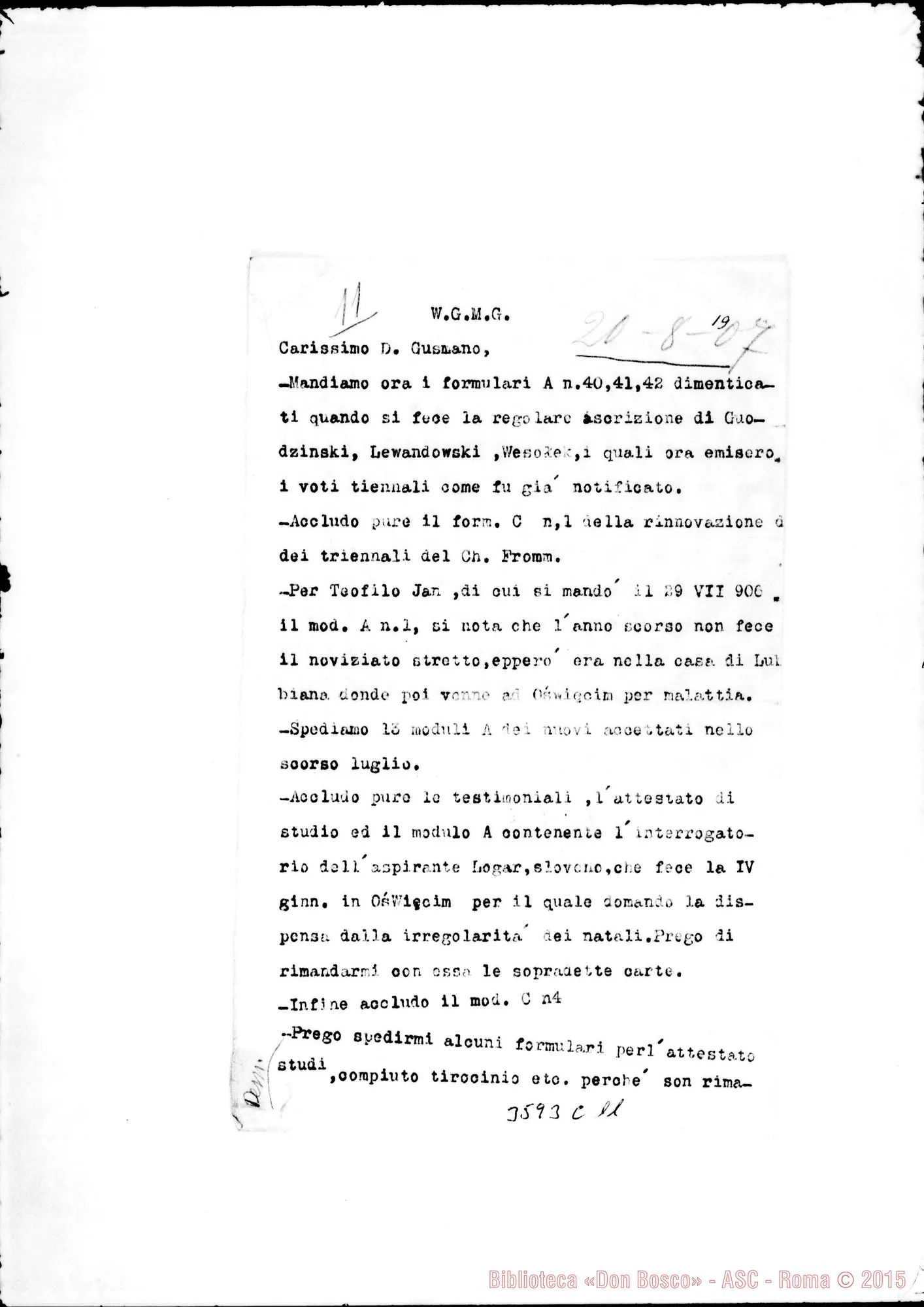 Fotogramma C 11 — Don Manassero-Don Gusmano. Oswiecim, 20-08-1907