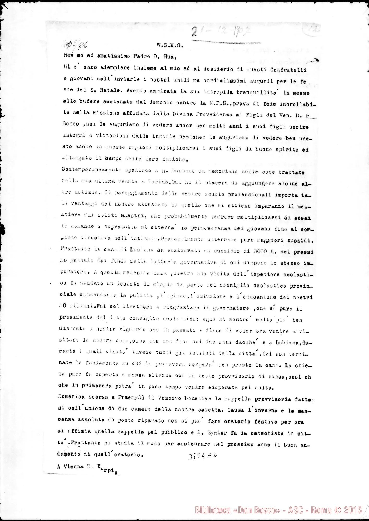 Fotogramma A 6 — Don Manassero-Don Rua. Oswiecim, 21-12-1907