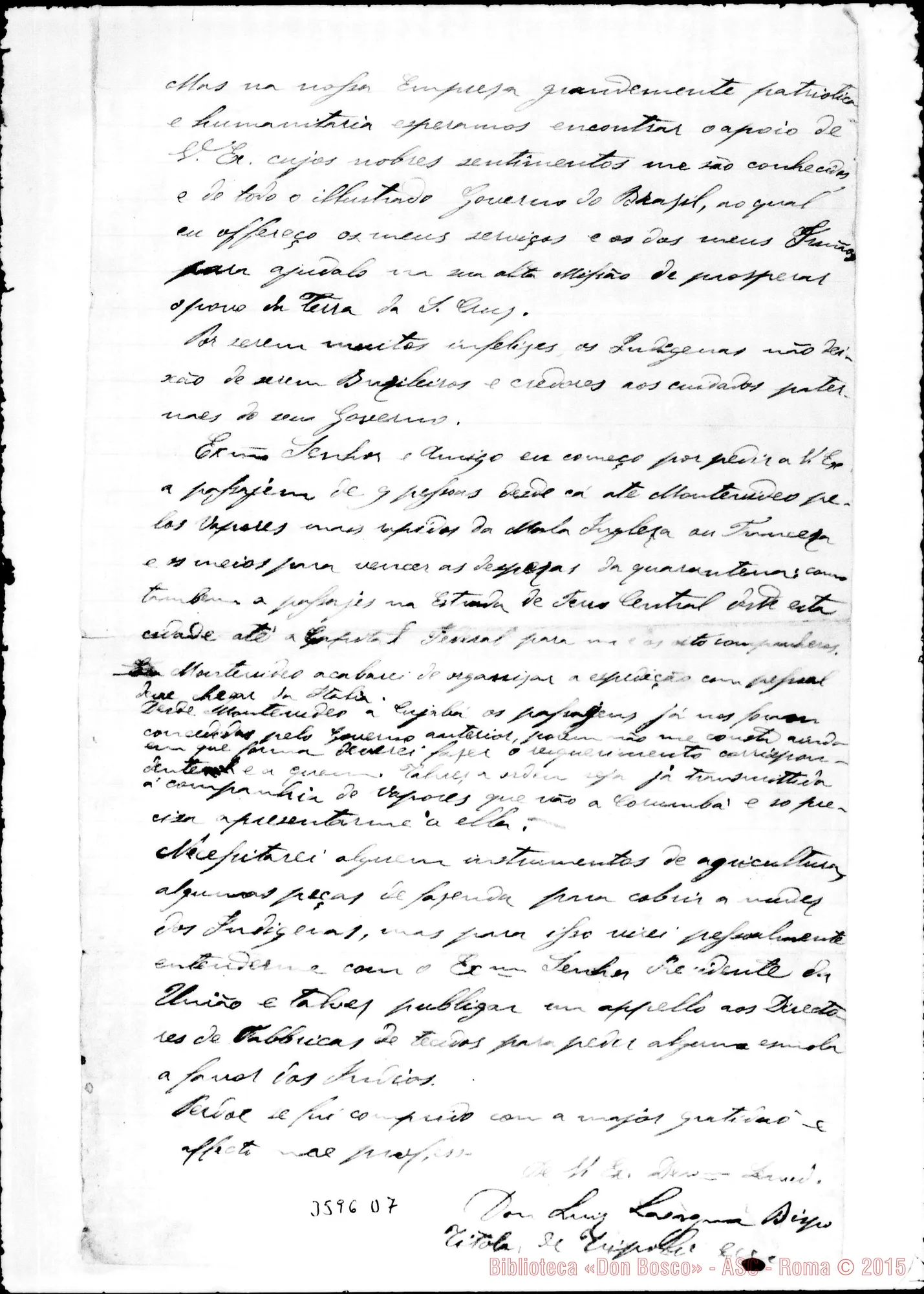 Fotogramma D 7 — Brasile-Campo Grande: Mons. Lasagna Luigi, vesc.-Ministro Industria. Die. 1894