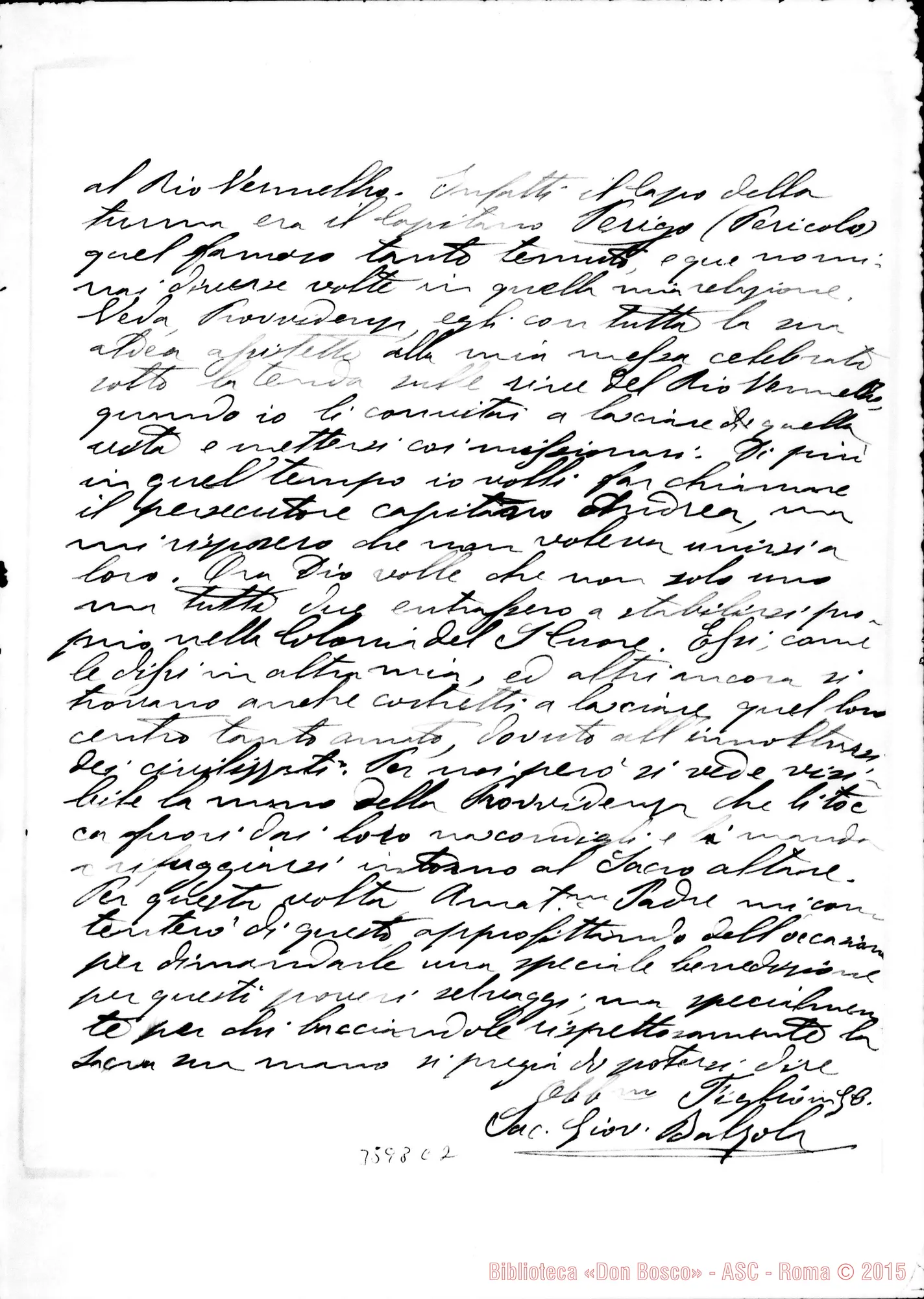Fotogramma C 2 — Don Giovanni Balzola-Don Rua. Colonia S. Giuseppe, 22-10-1909. Autogr. Rua