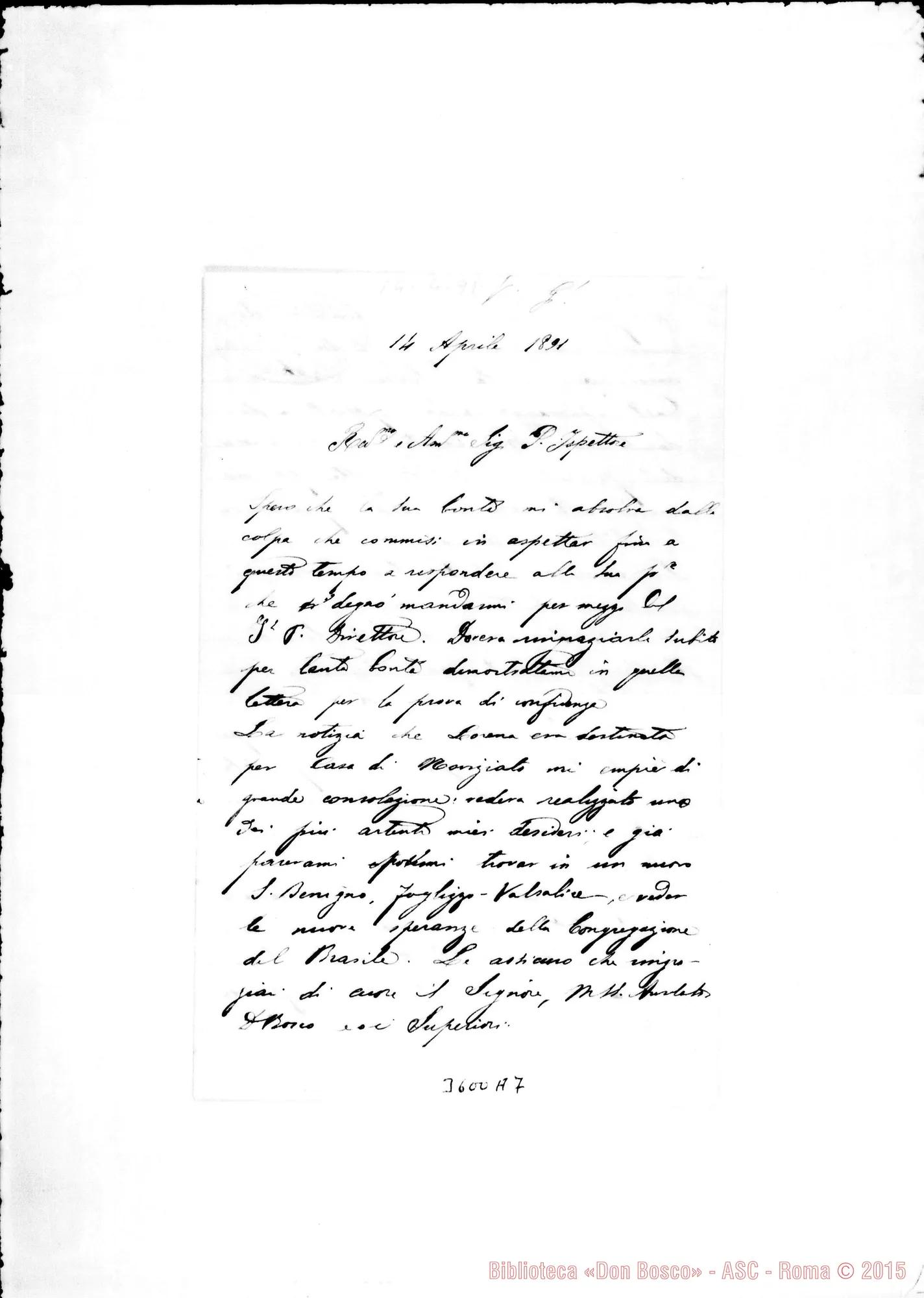Fotogramma A 7 — Don Gastaldi Sebastiano-Ispettore. Lorena, 14-08-1891