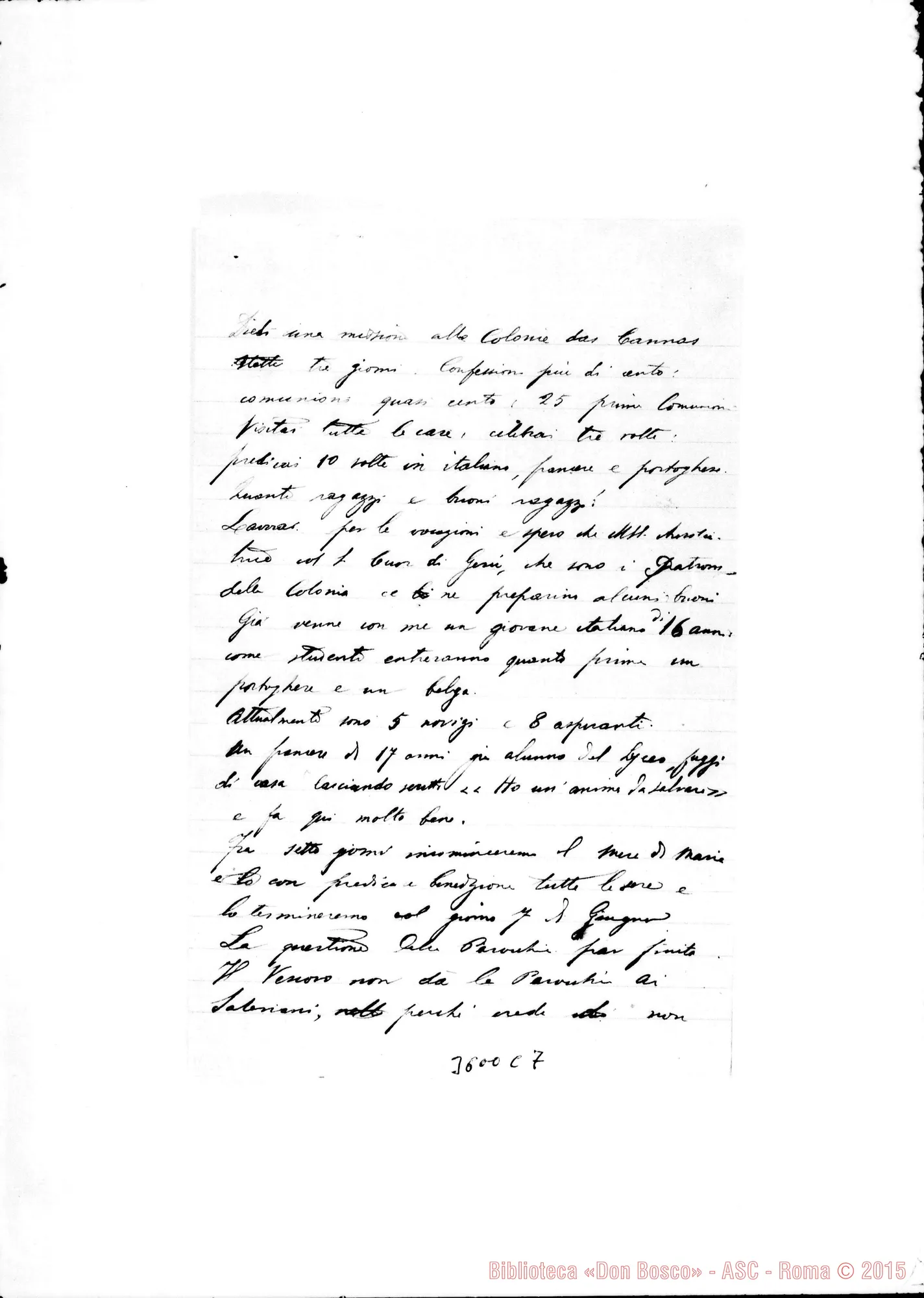 Fotogramma C 7 — Don Gastaldi Sebastiano-Ispettore. Lorena, 27-04-1891