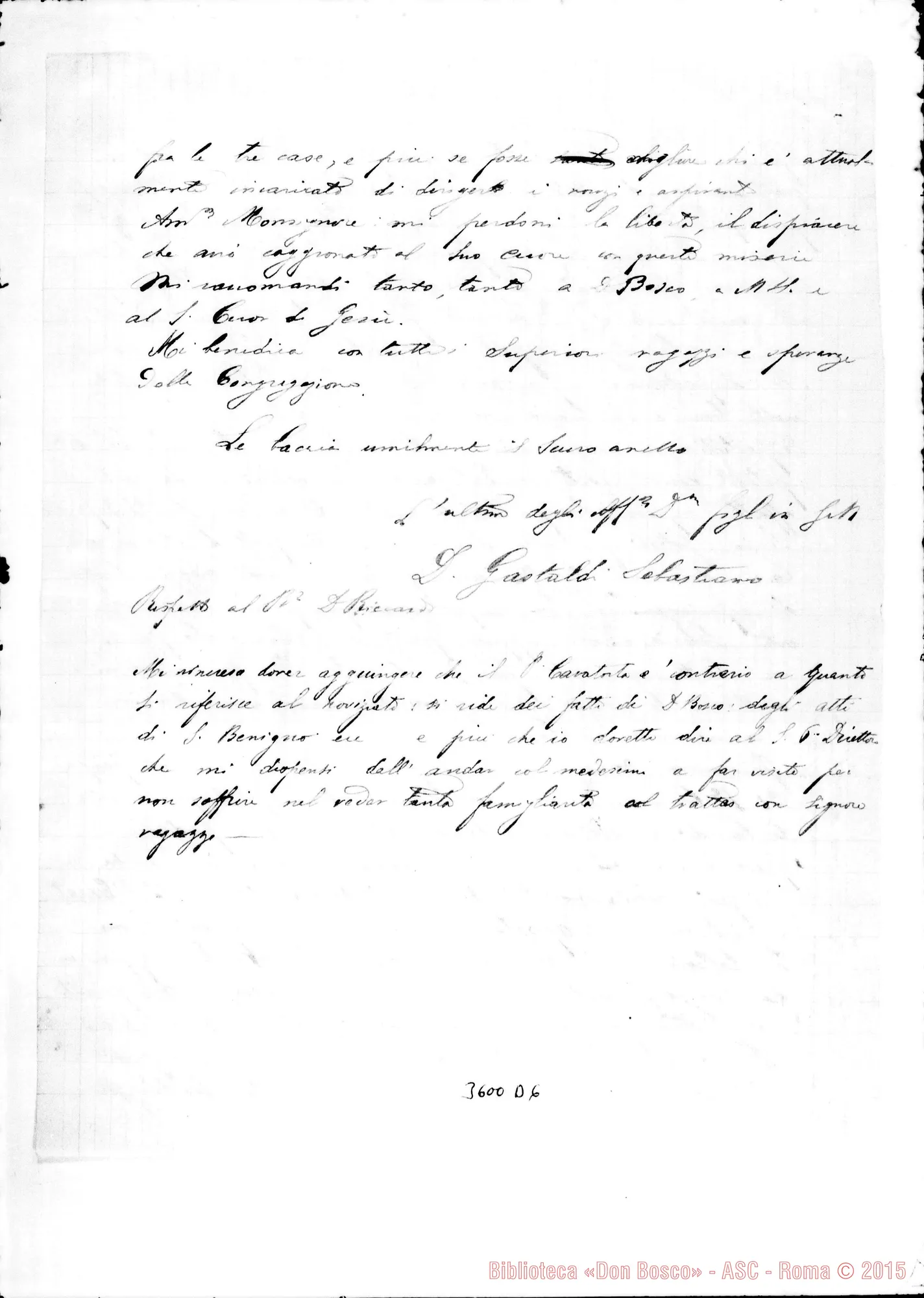 Fotogramma D 6 — Don Gastaldi Sebastiano-Mons. Cagliero. Lorena, 10-06-1891