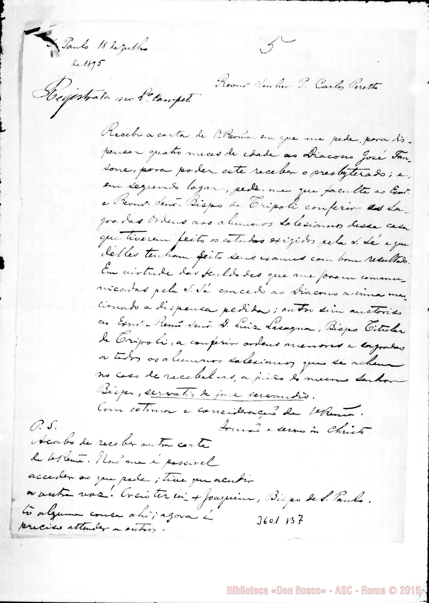 Fotogramma B 7 — Joaquin Arcoverde, vesc.-Don Peretto. Sào Paulo, 18-07-1895