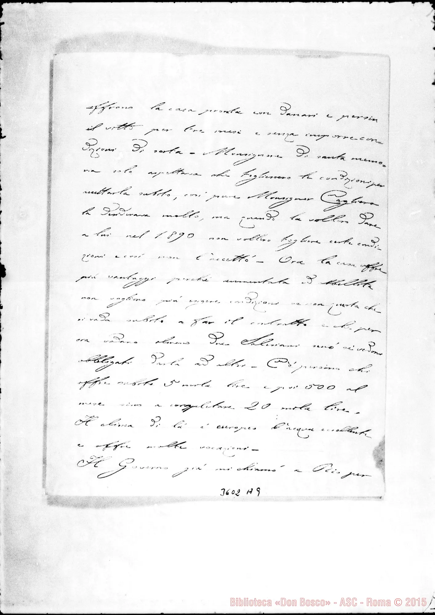 Fotogramma A 9 — Don Carlo Peretto, il 24-01-1896. Autogr. Rua
