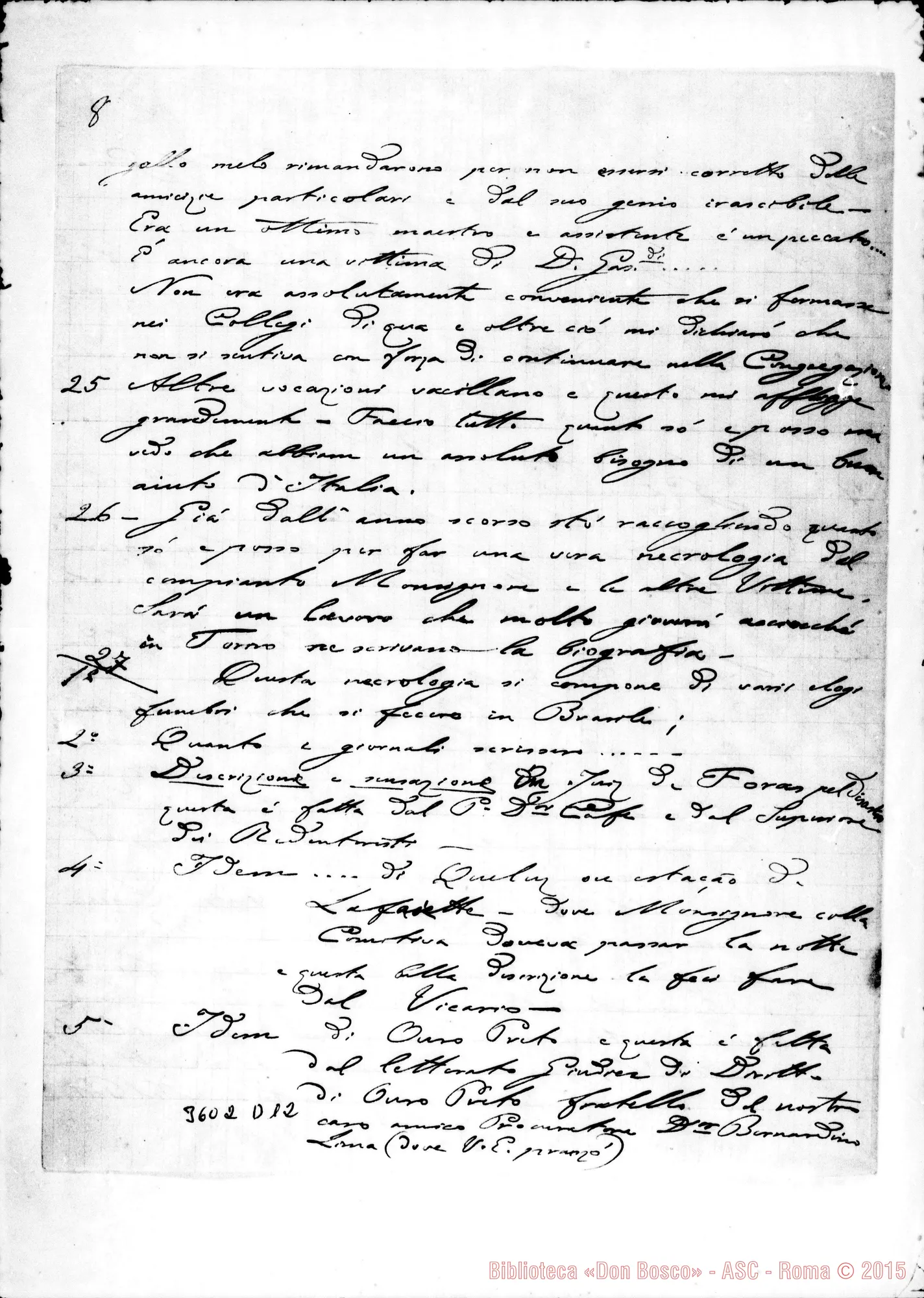 Fotogramma D 12 — Don Carlo Peretto-Mons. Cagliero. Lorena, 10-06-1897