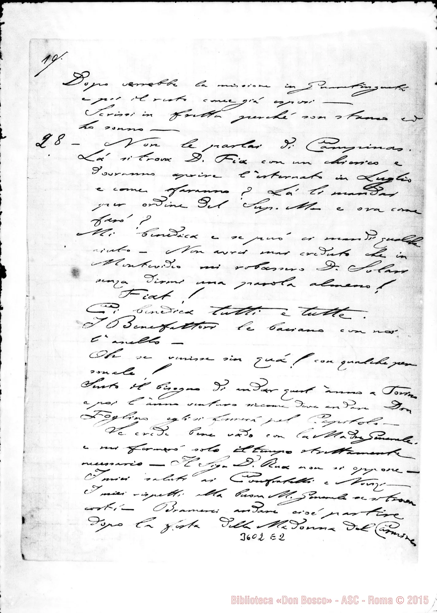 Fotogramma E 2 — Don Carlo Peretto-Mons. Cagliero. Lorena, 10-06-1897