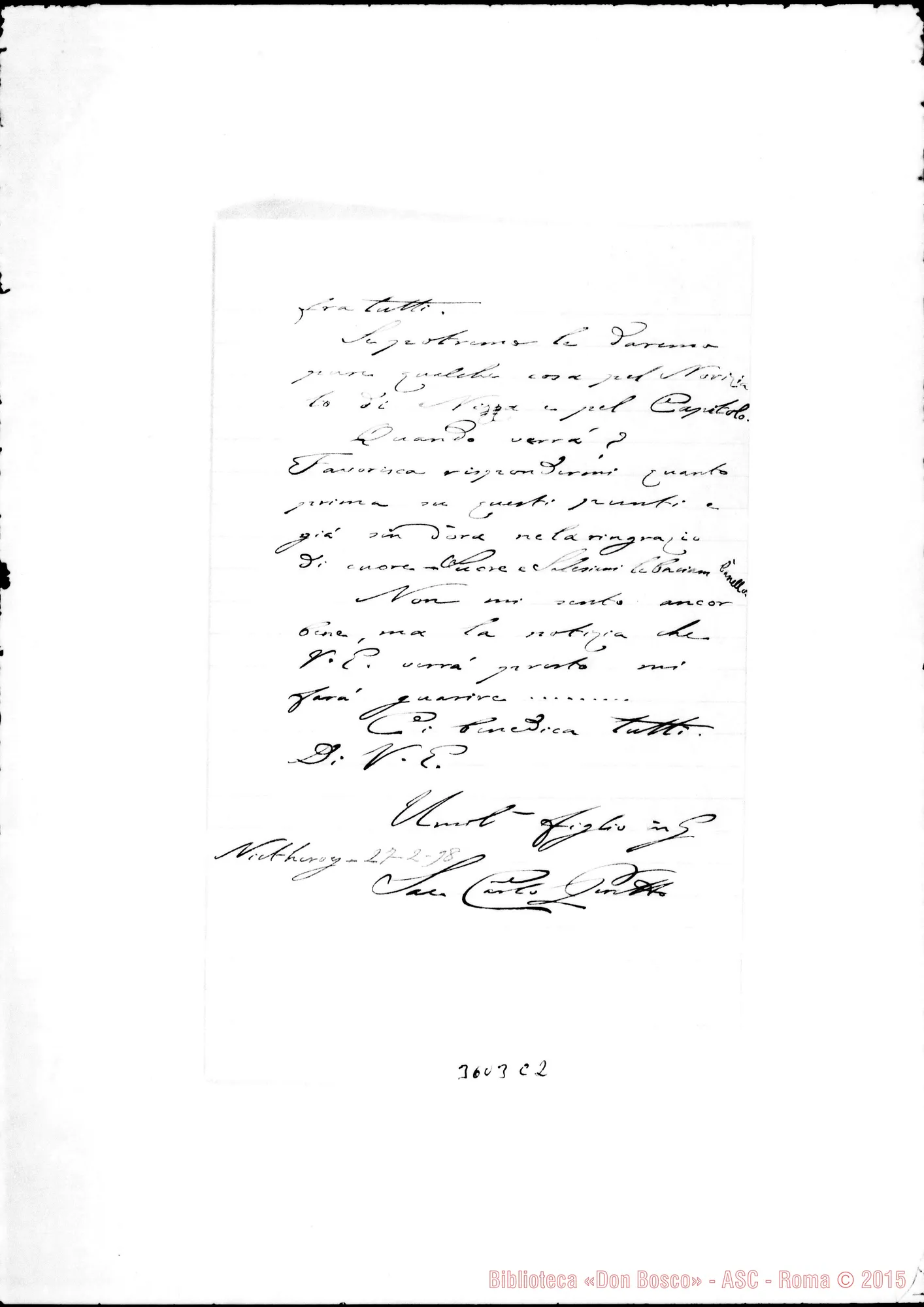 Fotogramma C 2 — Don Carlo Peretto-Mons. Cagliero. Niterói, 27-02-1898