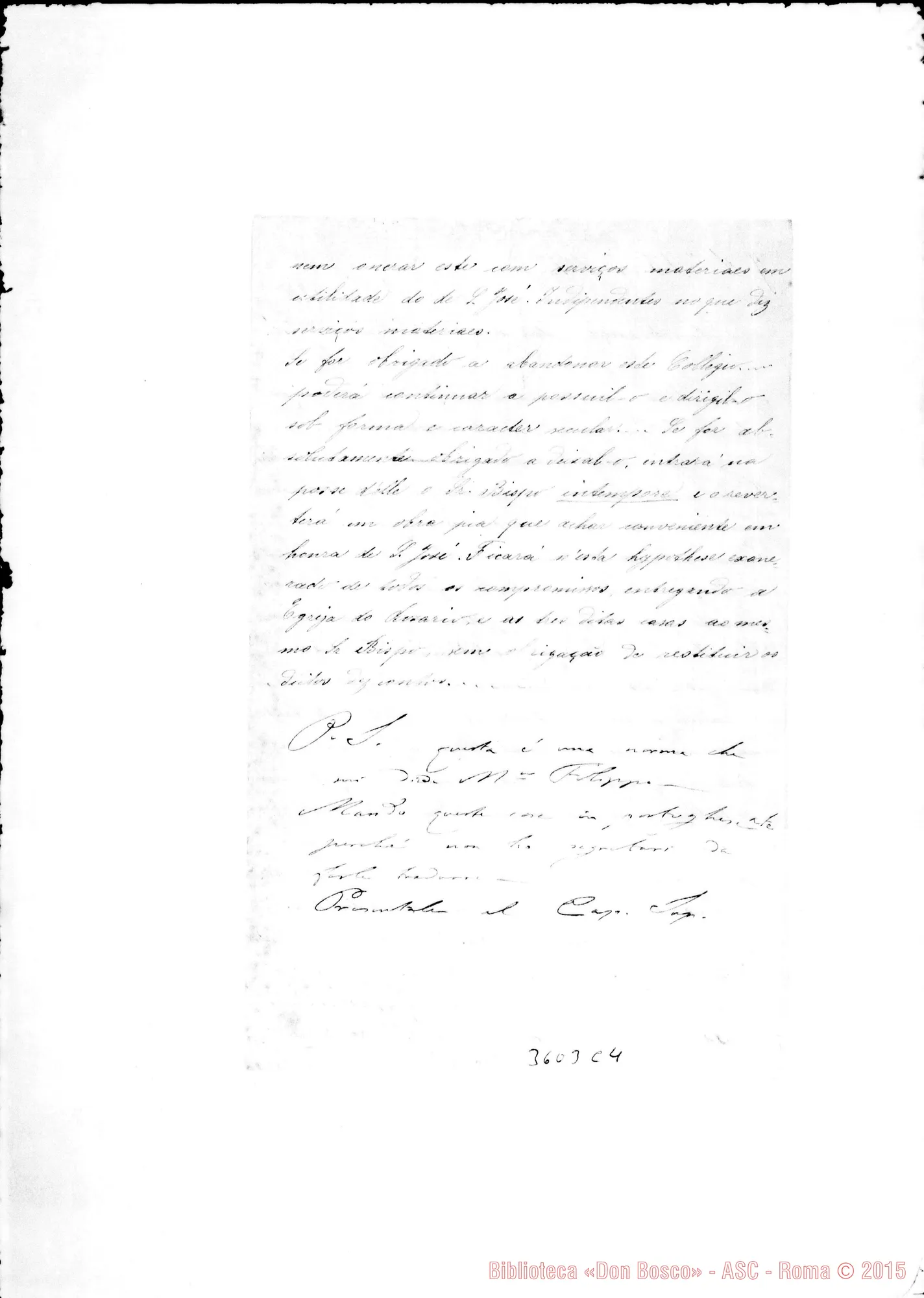 Fotogramma C 4 — «Lembrança da doaçao do Collegio de S. José».