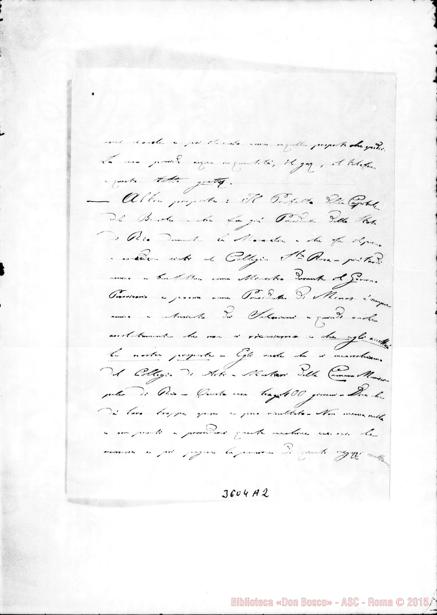 Fotogramma A 2 — Don Carlo Peretto-Eccellenza Rev.ma. Lorena, 20-10-1899