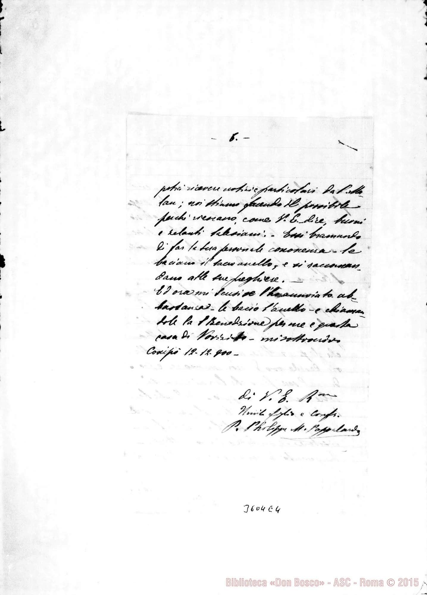 Fotogramma E 4 — Don Filippo Pappalardo-Mons. Cagliero. Coxipó, 12-12-1900
