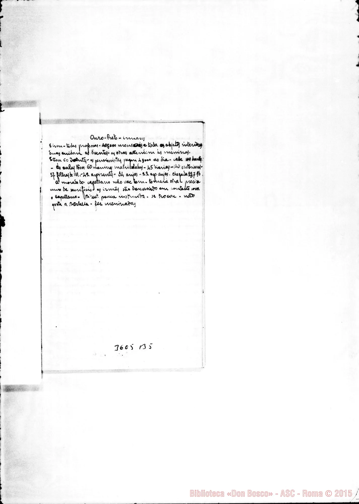 Fotogramma B 5 — Don Gusmano Calogero: notizie sulle case del Brasile